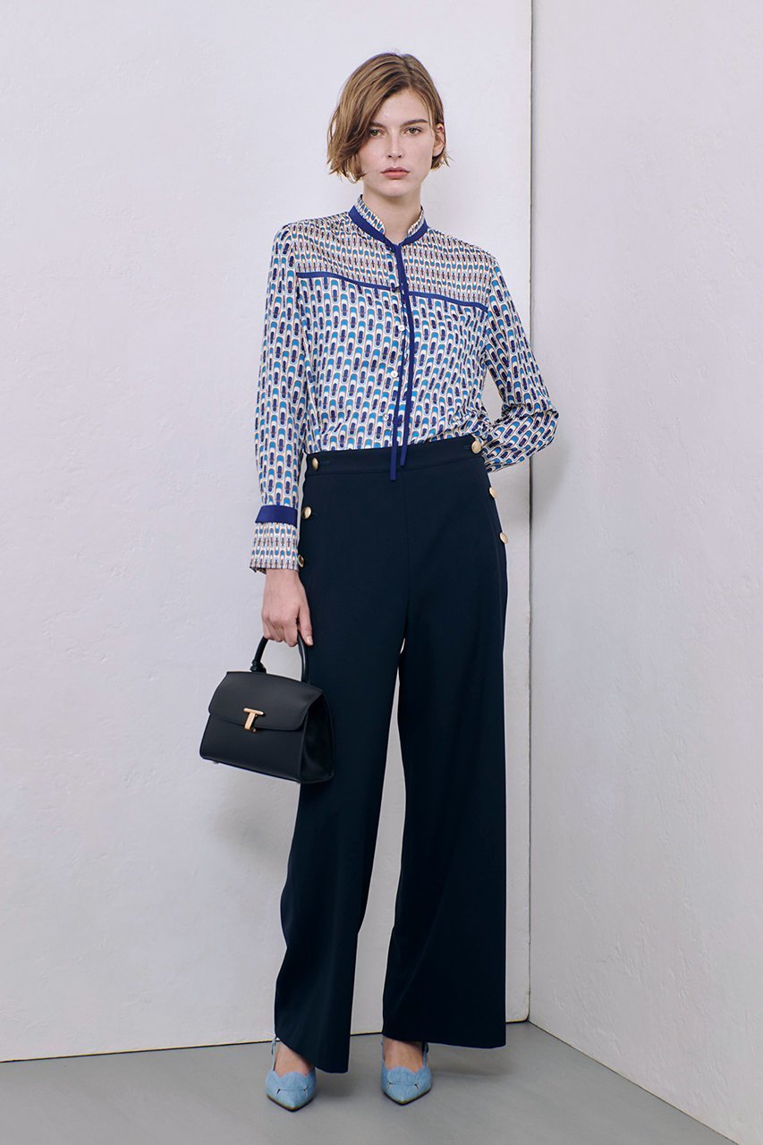 【アルアバイル/allureville】の幾何学プリント配色ナロータイブラウス 人気、トレンドファッション・服の通販 founy(ファニー) 　ファッション　Fashion　レディースファッション　Fashion for Women　トップス・カットソー　Cut & Sew Tops　シャツ・ブラウス・オフィスカジュアル　Elegant Blouses & Button-Ups　おすすめ　Recommended / Our Picks　シンプル　Simple, Minimal　ジャケット　Jacket, Outerwear　スリーブ　Sleeve, Long Sleeve / Short Sleeve　バランス　Balance, Style Balance　プリント　Print, Printed Pattern　ロング　Long, Long-Length　再入荷　Restock / Back in Stock　other-7|ID: prp329100004308198 ipo3291000000032705788