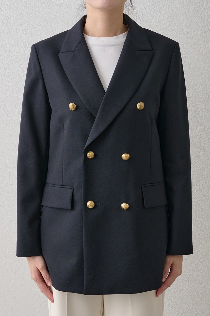 【ウィムガゼット/Whim Gazette】のダブルジャケット 人気、トレンドファッション・服の通販 founy(ファニー) 　ファッション　Fashion　レディースファッション　Fashion for Women　アウター　Coat / Outerwear Collection　レディースジャケット・軽アウター　Jackets　オックス　Oxford Fabric　クラシカル　Classical, Vintage-Inspired　クラシック　Classic, Timeless Style　ジャケット　Jacket, Outerwear　ストライプ　Stripe, Striped Pattern　ダブル　Double, Double-Breasted　モダン　Modern, Contemporary　リップ　Lip, Lip Motif　エレガント 上品　Elegant　other-7|ID: prp329100004308207 ipo3291000000032836739