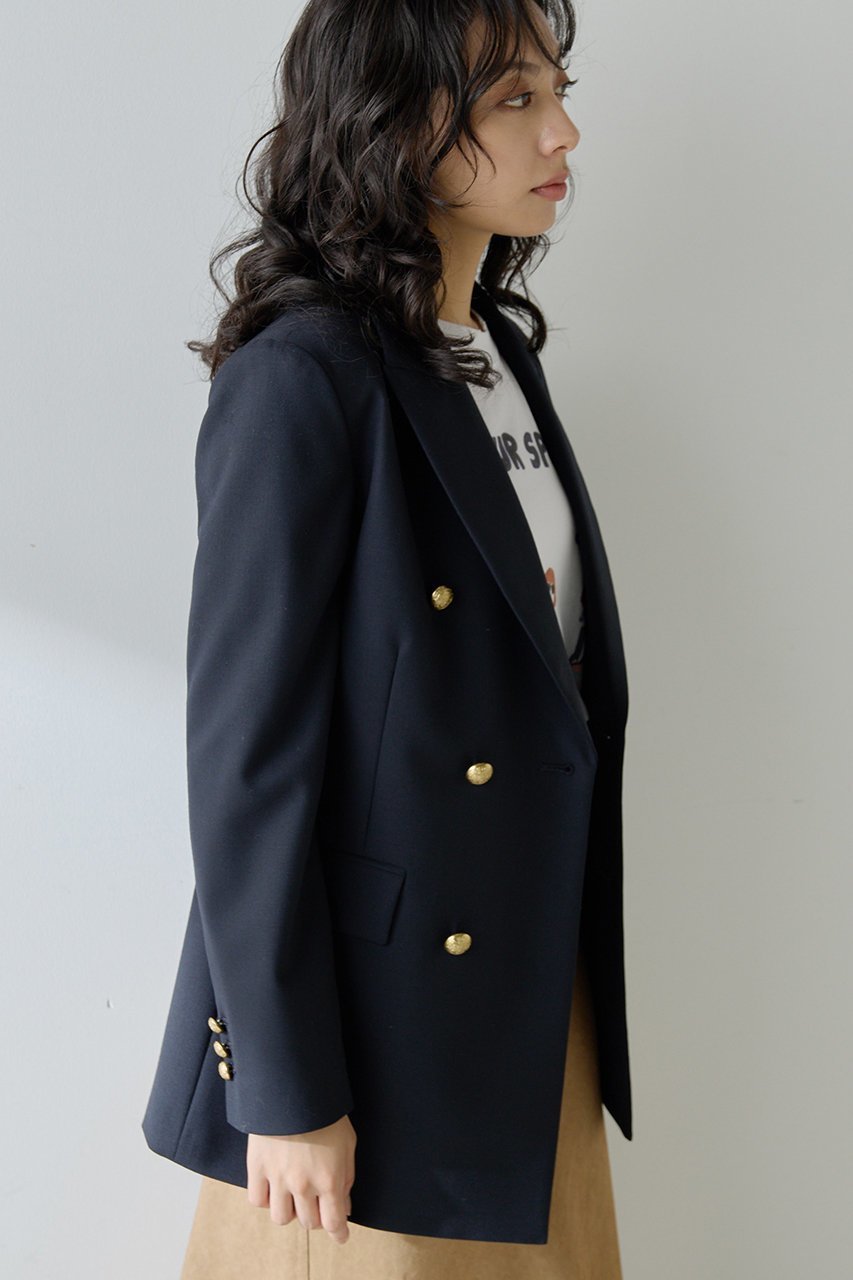 【ウィムガゼット/Whim Gazette】のダブルジャケット 人気、トレンドファッション・服の通販 founy(ファニー) 　ファッション　Fashion　レディースファッション　Fashion for Women　アウター　Coat / Outerwear Collection　レディースジャケット・軽アウター　Jackets　オックス　Oxford Fabric　クラシカル　Classical, Vintage-Inspired　クラシック　Classic, Timeless Style　ジャケット　Jacket, Outerwear　ストライプ　Stripe, Striped Pattern　ダブル　Double, Double-Breasted　モダン　Modern, Contemporary　リップ　Lip, Lip Motif　エレガント 上品　Elegant　other-5|ID: prp329100004308207 ipo3291000000035795714