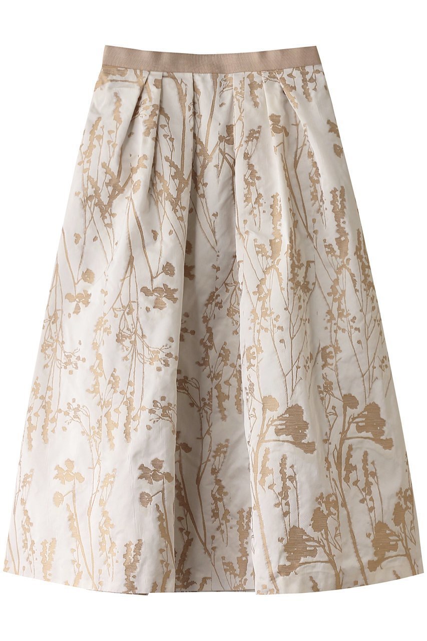 【アナイ/ANAYI】のシルエットフラワーJQタックスカート インテリア・キッズ・メンズ・レディースファッション・服の通販 founy(ファニー) 　ファッション　Fashion　レディースファッション　Fashion for Women　スカート　Skirts　ロングスカート　Long Skirts / Maxi & Midi Skirts　シンプル　Simple, Minimal　ジャカード／ジャガード　Jacquard, Woven Pattern　フラワー　Flower, Floral　フレア　Flare, Flared　ロング　Long, Long-Length　ベージュ|ID: prp329100004308220 ipo3291000000032822718