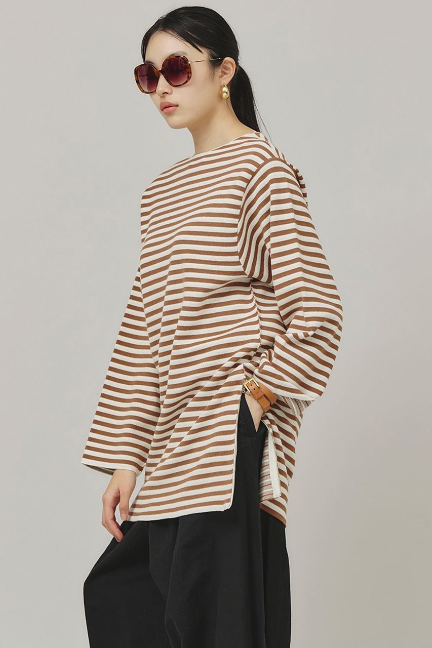 【カレンソロジー/Curensology】のサイドジップボーダーニットプルオーバー 人気、トレンドファッション・服の通販 founy(ファニー) 　ファッション　Fashion　レディースファッション　Ladies' Fashion Online　トップス・カットソー　Tops/Tshirt　ニット　Knit Tops　プルオーバー　Pullover　イレギュラー　Irregular　バランス　Balance　ベーシック　Basic　ボーダー　Border　エレガント 上品　Elegant　再入荷　Restock/Back In Stock/Re Arrival　other-4|ID: prp329100004308223 ipo3291000000032613236