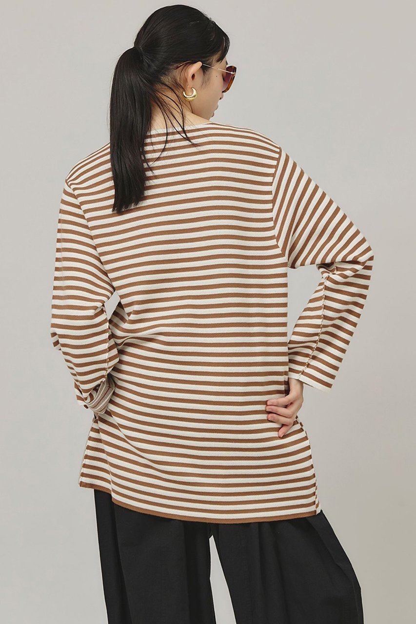 【カレンソロジー/Curensology】のサイドジップボーダーニットプルオーバー 人気、トレンドファッション・服の通販 founy(ファニー) 　ファッション　Fashion　レディースファッション　Ladies' Fashion Online　トップス・カットソー　Tops/Tshirt　ニット　Knit Tops　プルオーバー　Pullover　イレギュラー　Irregular　バランス　Balance　ベーシック　Basic　ボーダー　Border　エレガント 上品　Elegant　再入荷　Restock/Back In Stock/Re Arrival　other-5|ID: prp329100004308223 ipo3291000000032613237