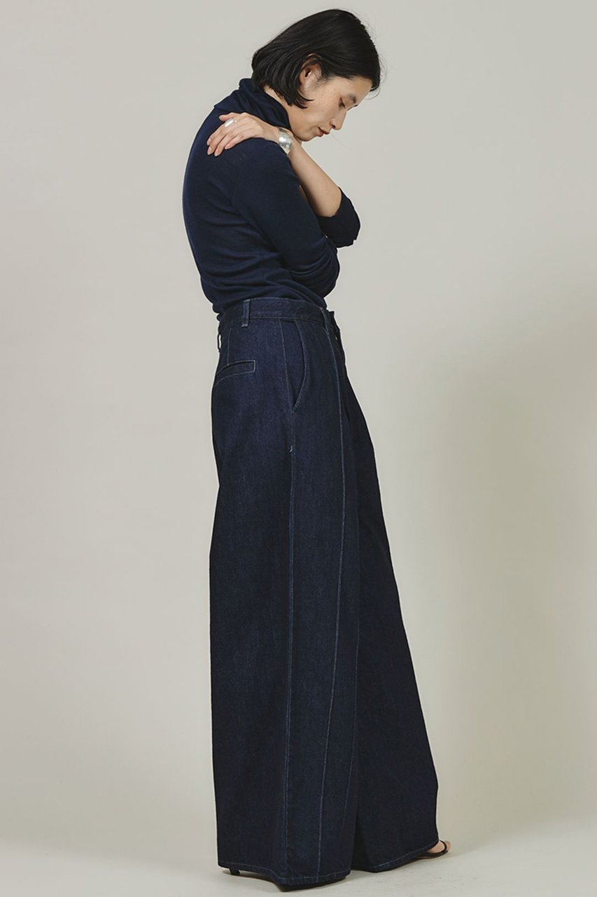 【カレンソロジー/Curensology】のタックデニムパンツ 人気、トレンドファッション・服の通販 founy(ファニー) 　ファッション　Fashion　レディースファッション　Fashion for Women　パンツ　Pants & Trousers　デニムパンツ・ジーンズ・美脚デニム　Denim Jeans & Pants　インディゴ　Indigo Denim　デニム　Denim, Jeans Material　ポケット　Pocket, Pocket Detail　リラックス　Relax, Relaxed Fit　ループ　Loop, Loop Knit　ワイド　Wide, Wide Fit　other-5|ID: prp329100004308231 ipo3291000000032613257