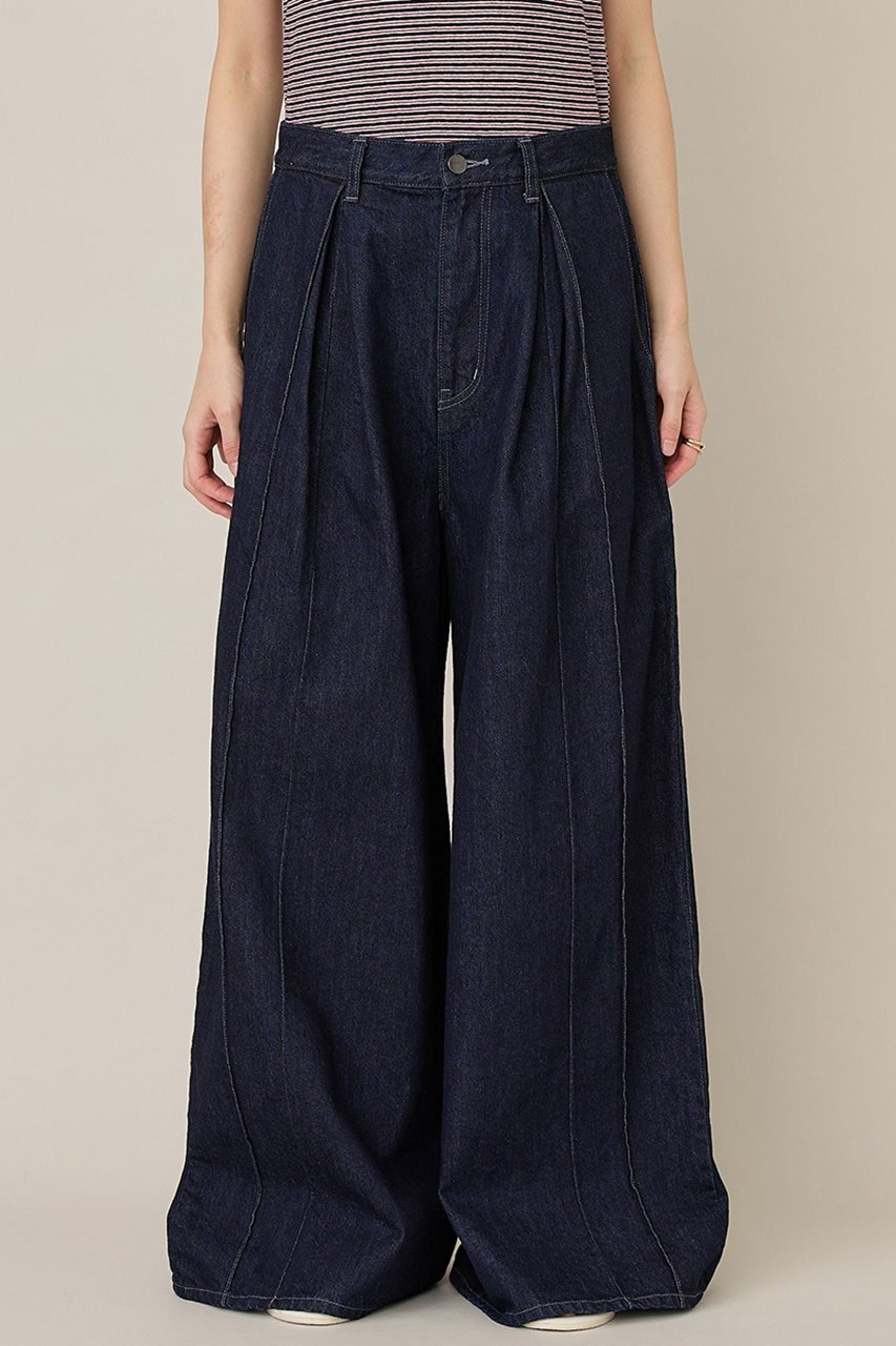 【カレンソロジー/Curensology】のタックデニムパンツ 人気、トレンドファッション・服の通販 founy(ファニー) 　ファッション　Fashion　レディースファッション　Fashion for Women　パンツ　Pants & Trousers　デニムパンツ・ジーンズ・美脚デニム　Denim Jeans & Pants　インディゴ　Indigo Denim　デニム　Denim, Jeans Material　ポケット　Pocket, Pocket Detail　リラックス　Relax, Relaxed Fit　ループ　Loop, Loop Knit　ワイド　Wide, Wide Fit　other-7|ID: prp329100004308231 ipo3291000000032613259