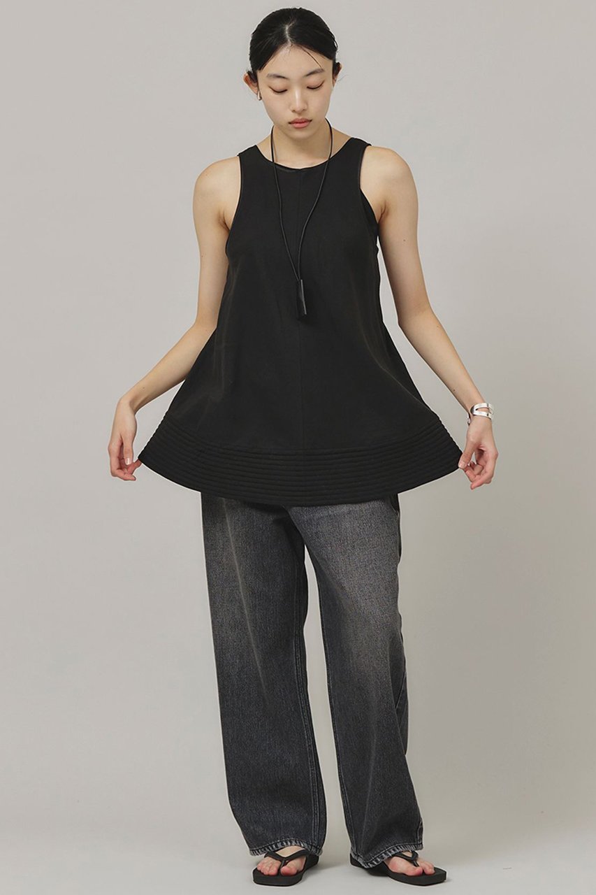 【カレンソロジー/Curensology】のフレアーブラウス 人気、トレンドファッション・服の通販 founy(ファニー) 　ファッション　Fashion　レディースファッション　Ladies' Fashion Online　トップス・カットソー　Tops/Tshirt　キャミソール / ノースリーブ　No Sleeves　シャツ/ブラウス　Shirts/Blouses　キルティング　Quilting　サテン　Satin　サマー　Summer　スタイリッシュ　Stylish　ノースリーブ　No Sleeve　リラックス　Relax　再入荷　Restock/Back In Stock/Re Arrival　other-7|ID: prp329100004308232 ipo3291000000032613268
