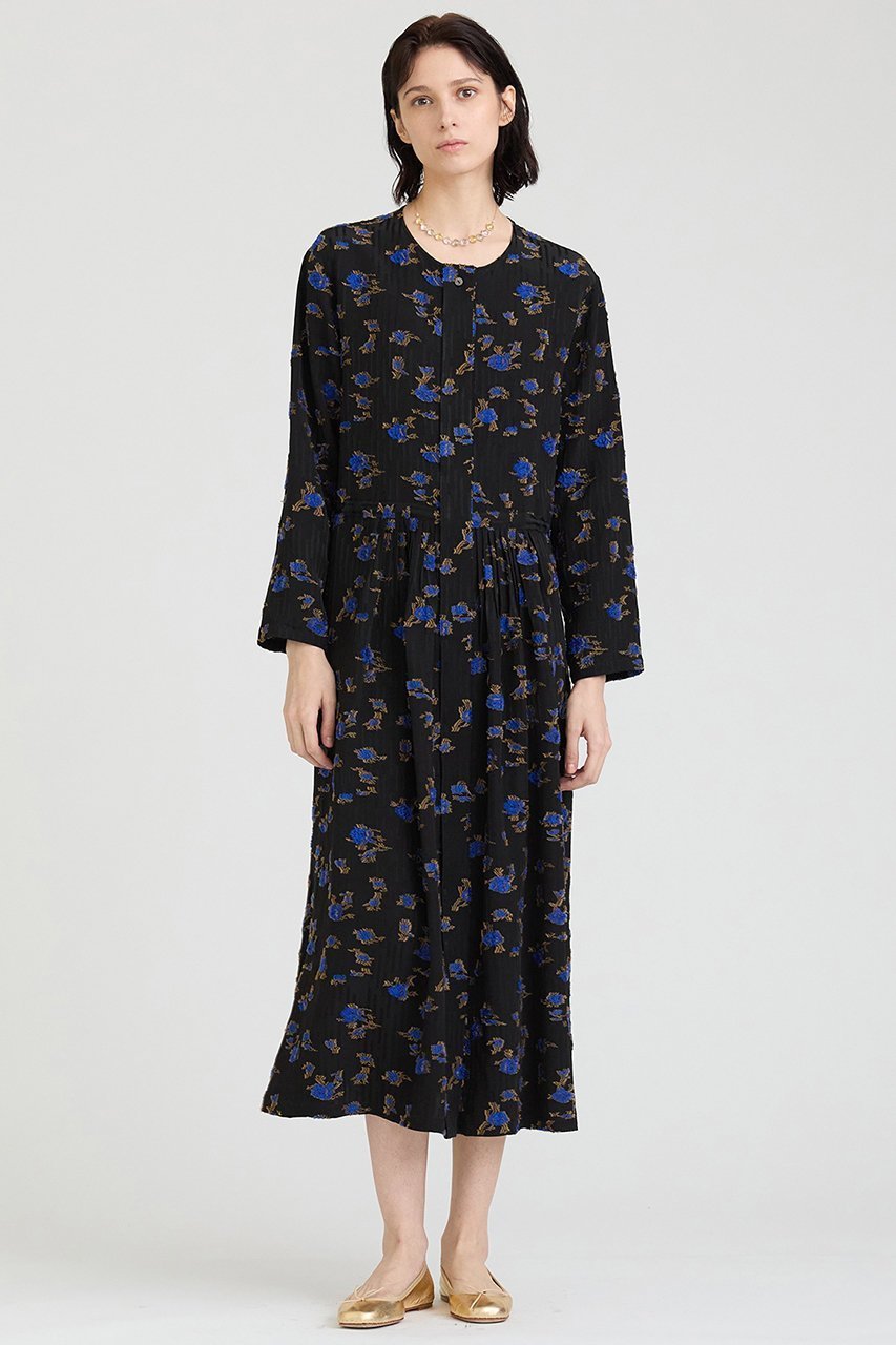【ハウス オブ ロータス/HOUSE OF LOTUS】のカットジャカードワンピース 人気、トレンドファッション・服の通販 founy(ファニー) 　ファッション　Fashion　レディースファッション　Fashion for Women　ワンピース　Dresses　チュニック　Tunic Tops & Dresses　ジャカード／ジャガード　Jacquard, Woven Pattern　ストライプ　Stripe, Striped Pattern　チュニック　Tunic, Long Top　フラワー　Flower, Floral　フロント　Front, Front Design　ミックス　Mix, Mixed Style　モチーフ　Motif, Design Theme　ロング　Long, Long-Length　エレガント 上品　Elegant　other-2|ID: prp329100004308236 ipo3291000000034952494