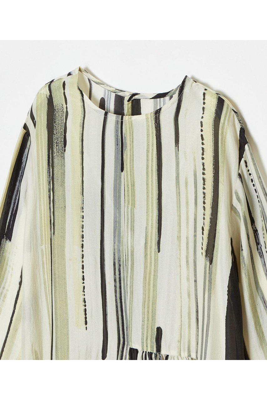 【ハウス オブ ロータス/HOUSE OF LOTUS】のシルクストライプワンピース 人気、トレンドファッション・服の通販 founy(ファニー) 　ファッション　Fashion　レディースファッション　Ladies' Fashion Online　ワンピース　Dress　チュニック　Tunic　アシンメトリー　Asymmetry　インド　India　ギャザー　Gather　シルク　Silk　ストライプ　Stripe　チュニック　Tunic　ハンド　Hand　フレア　Flare　プリント　Print　ランダム　Random　ロング　Long　再入荷　Restock/Back In Stock/Re Arrival　other-3|ID: prp329100004308238 ipo3291000000032615137