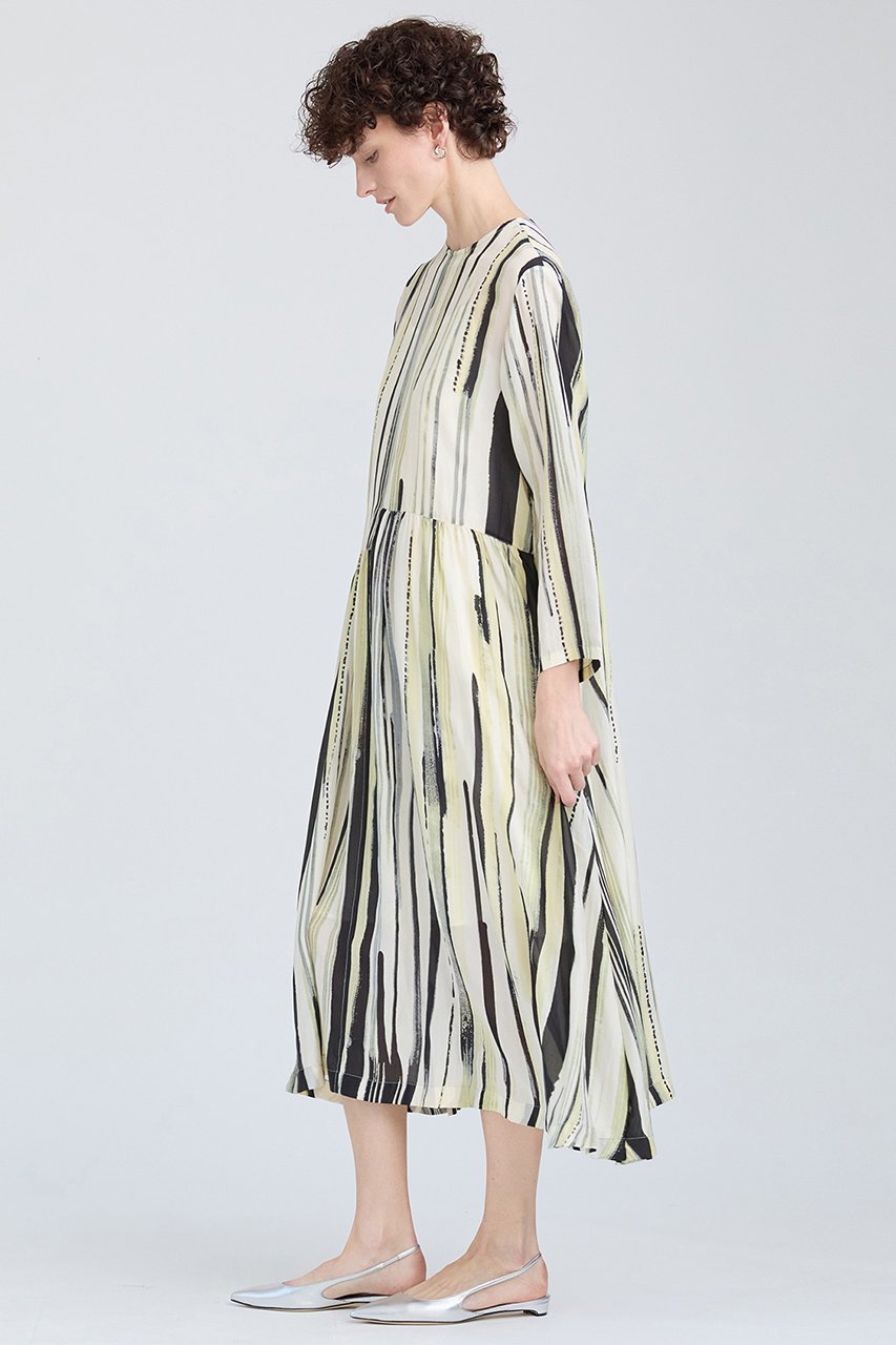 【ハウス オブ ロータス/HOUSE OF LOTUS】のシルクストライプワンピース 人気、トレンドファッション・服の通販 founy(ファニー) 　ファッション　Fashion　レディースファッション　Ladies' Fashion Online　ワンピース　Dress　チュニック　Tunic　アシンメトリー　Asymmetry　インド　India　ギャザー　Gather　シルク　Silk　ストライプ　Stripe　チュニック　Tunic　ハンド　Hand　フレア　Flare　プリント　Print　ランダム　Random　ロング　Long　再入荷　Restock/Back In Stock/Re Arrival　other-8|ID: prp329100004308238 ipo3291000000032615142