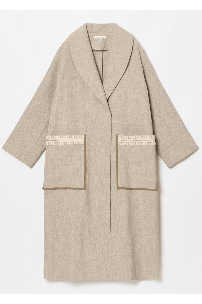 【ハウス オブ ロータス/HOUSE OF LOTUS】のコードエンブロイダリーショールカラーコート 人気、トレンドファッション・服の通販 founy(ファニー) 　ファッション　Fashion　レディースファッション　Fashion for Women　アウター　Coat / Outerwear Collection　コート・ロングコート・ピーコート　Long Coats, Peacoats & More　イタリア　Italy　エレガント 上品　Elegant　ショール　Shawl, Wrap　タンブラー　Tumbler, Travel Mug　ポケット　Pocket, Pocket Detail　ロング　Long, Long-Length　 other-1|ID: prp329100004308240 ipo3291000000034952501