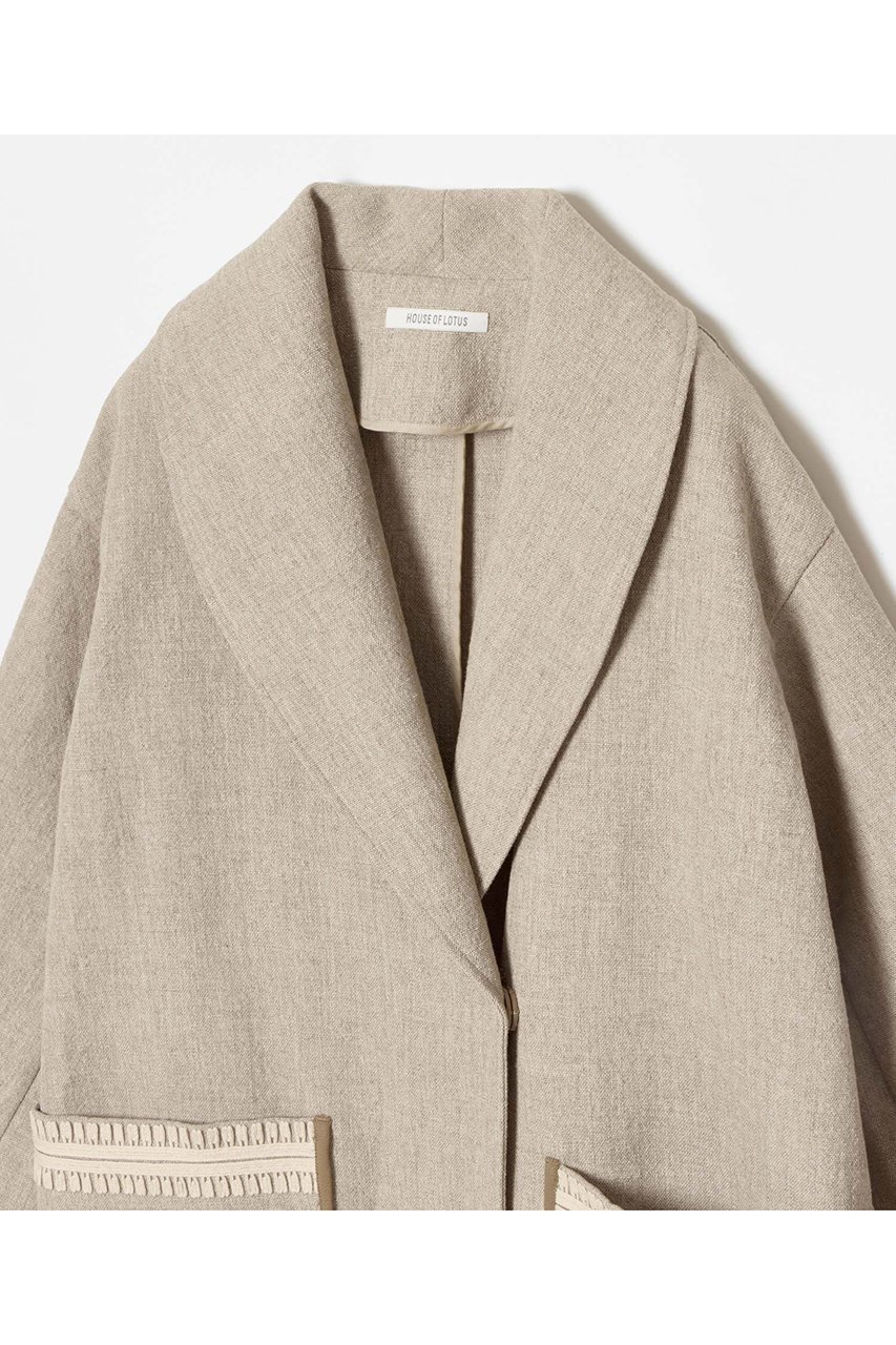 【ハウス オブ ロータス/HOUSE OF LOTUS】のコードエンブロイダリーショールカラーコート 人気、トレンドファッション・服の通販 founy(ファニー) 　ファッション　Fashion　レディースファッション　Fashion for Women　アウター　Coat / Outerwear Collection　コート・ロングコート・ピーコート　Long Coats, Peacoats & More　イタリア　Italy　エレガント 上品　Elegant　ショール　Shawl, Wrap　タンブラー　Tumbler, Travel Mug　ポケット　Pocket, Pocket Detail　ロング　Long, Long-Length　other-4|ID: prp329100004308240 ipo3291000000035689815