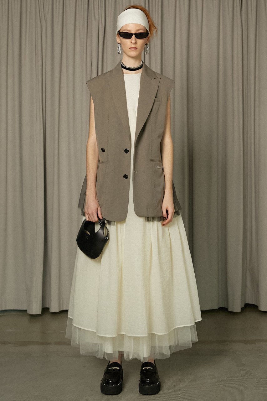 【プランク プロジェクト/PRANK PROJECT】のチュールレイヤードパネルドレス / Tulle layered panel dress 人気、トレンドファッション・服の通販 founy(ファニー) 　ファッション　Fashion　レディースファッション　Fashion for Women　ワンピース　Dresses　フォーマル・パーティードレス・結婚式用ドレス　Elegant & Casual Dresses　チュニック　Tunic Tops & Dresses　インナー　Innerwear　カッティング　Cutting Detail　シアー　Sheer, See-Through　シャーリング　Shirring, Ruched　ストレッチ　Stretch, Stretchy Fabric　スニーカー　Sneakers, Trainers　チュニック　Tunic, Long Top　チュール　Tulip, Tulip Motif　バランス　Balance, Style Balance　フラワー　Flower, Floral　フロント　Front, Front Design　モチーフ　Motif, Design Theme　リネン　Linen, Linen Fabric　レース　Lace, Lace Fabric　ロング　Long, Long-Length　エレガント 上品　Elegant　長袖　Long Sleeve, Full Sleeve　other-2|ID: prp329100004308249 ipo3291000000032887902