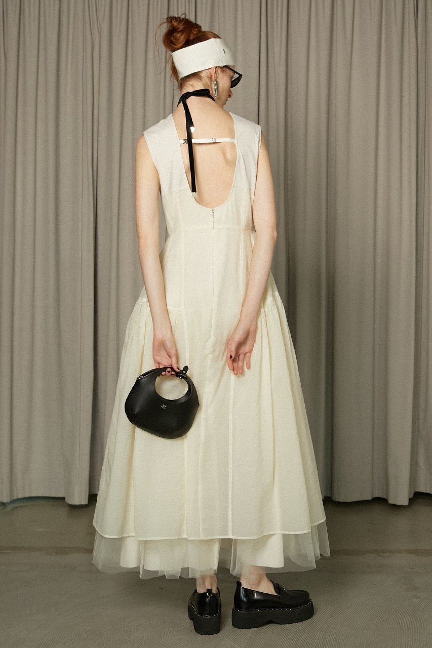 【プランク プロジェクト/PRANK PROJECT】のチュールレイヤードパネルドレス / Tulle layered panel dress 人気、トレンドファッション・服の通販 founy(ファニー) 　ファッション　Fashion　レディースファッション　Fashion for Women　ワンピース　Dresses　フォーマル・パーティードレス・結婚式用ドレス　Elegant & Casual Dresses　チュニック　Tunic Tops & Dresses　インナー　Innerwear　カッティング　Cutting Detail　シアー　Sheer, See-Through　シャーリング　Shirring, Ruched　ストレッチ　Stretch, Stretchy Fabric　スニーカー　Sneakers, Trainers　チュニック　Tunic, Long Top　チュール　Tulip, Tulip Motif　バランス　Balance, Style Balance　フラワー　Flower, Floral　フロント　Front, Front Design　モチーフ　Motif, Design Theme　リネン　Linen, Linen Fabric　レース　Lace, Lace Fabric　ロング　Long, Long-Length　エレガント 上品　Elegant　長袖　Long Sleeve, Full Sleeve　other-7|ID: prp329100004308249 ipo3291000000032887921