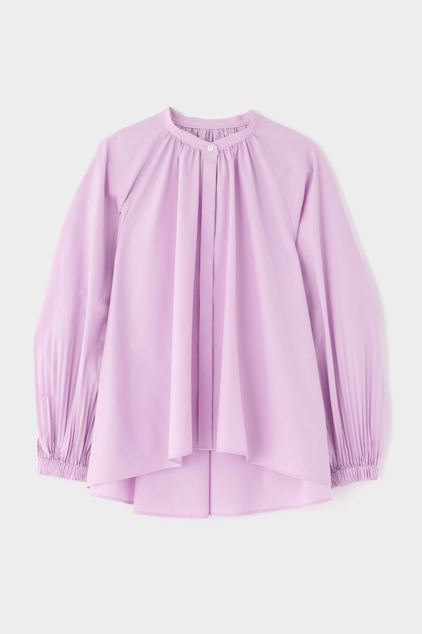 【ル フィル/LE PHIL】のSOLOTEXブロードノーカラーシャツ インテリア・キッズ・メンズ・レディースファッション・服の通販 founy(ファニー) 　ファッション　Fashion　レディースファッション　Fashion for Women　トップス・カットソー　Cut & Sew Tops　シャツ・ブラウス・オフィスカジュアル　Elegant Blouses & Button-Ups　ギャザー　Gathered, Ruffled　シンプル　Simple, Minimal　スリーブ　Sleeve, Long Sleeve / Short Sleeve　ブロード　Broadcloth, Fine Cotton　プリーツ　Pleats, Pleated　ロング　Long, Long-Length　エレガント 上品　Elegant　ピンク|ID: prp329100004308251 ipo3291000000033725283