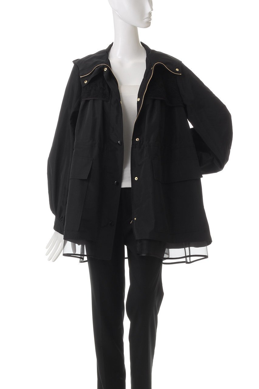【デザイン ワークス/DESIGN WORKS】のBEAUVET ブライトタフタ×レースブルゾン 人気、トレンドファッション・服の通販 founy(ファニー) 　ファッション　Fashion　レディースファッション　Fashion for Women　アウター　Coat / Outerwear Collection　レディースジャケット・軽アウター　Jackets　ブルゾンジャケット・スポーティアウター　Blouson Jackets　オーガンジー　Organza Fabric　コンビ　Combo, Combination Style　ジャケット　Jacket, Outerwear　タフタ　Taffeta, Structured Fabric　ブルゾン　Blouson, Bomber Jacket　レース　Lace, Lace Fabric　エレガント 上品　Elegant　定番　Standard, Basic Item　無地　Plain, Solid Color　other-7|ID: prp329100004309695 ipo3291000000032967225