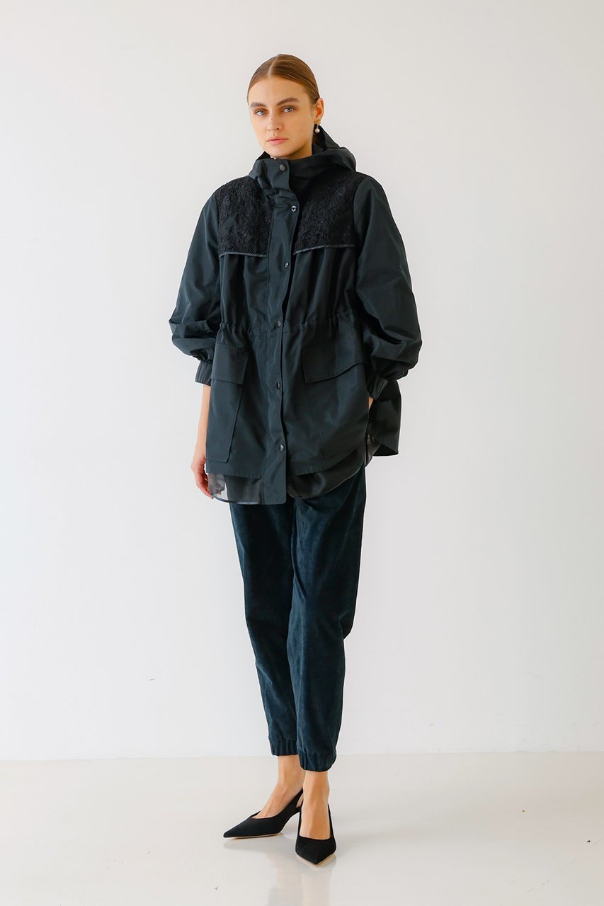 【デザイン ワークス/DESIGN WORKS】のBEAUVET ブライトタフタ×レースブルゾン 人気、トレンドファッション・服の通販 founy(ファニー) 　ファッション　Fashion　レディースファッション　Fashion for Women　アウター　Coat / Outerwear Collection　レディースジャケット・軽アウター　Jackets　ブルゾンジャケット・スポーティアウター　Blouson Jackets　オーガンジー　Organza Fabric　コンビ　Combo, Combination Style　ジャケット　Jacket, Outerwear　タフタ　Taffeta, Structured Fabric　ブルゾン　Blouson, Bomber Jacket　レース　Lace, Lace Fabric　エレガント 上品　Elegant　定番　Standard, Basic Item　無地　Plain, Solid Color　other-8|ID: prp329100004309695 ipo3291000000032967227