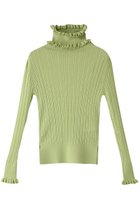 【ニアー ニッポン/near.nippon】のウールリブ フリルスヌード付き プルオーバー ライム|ID:prp329100004309696