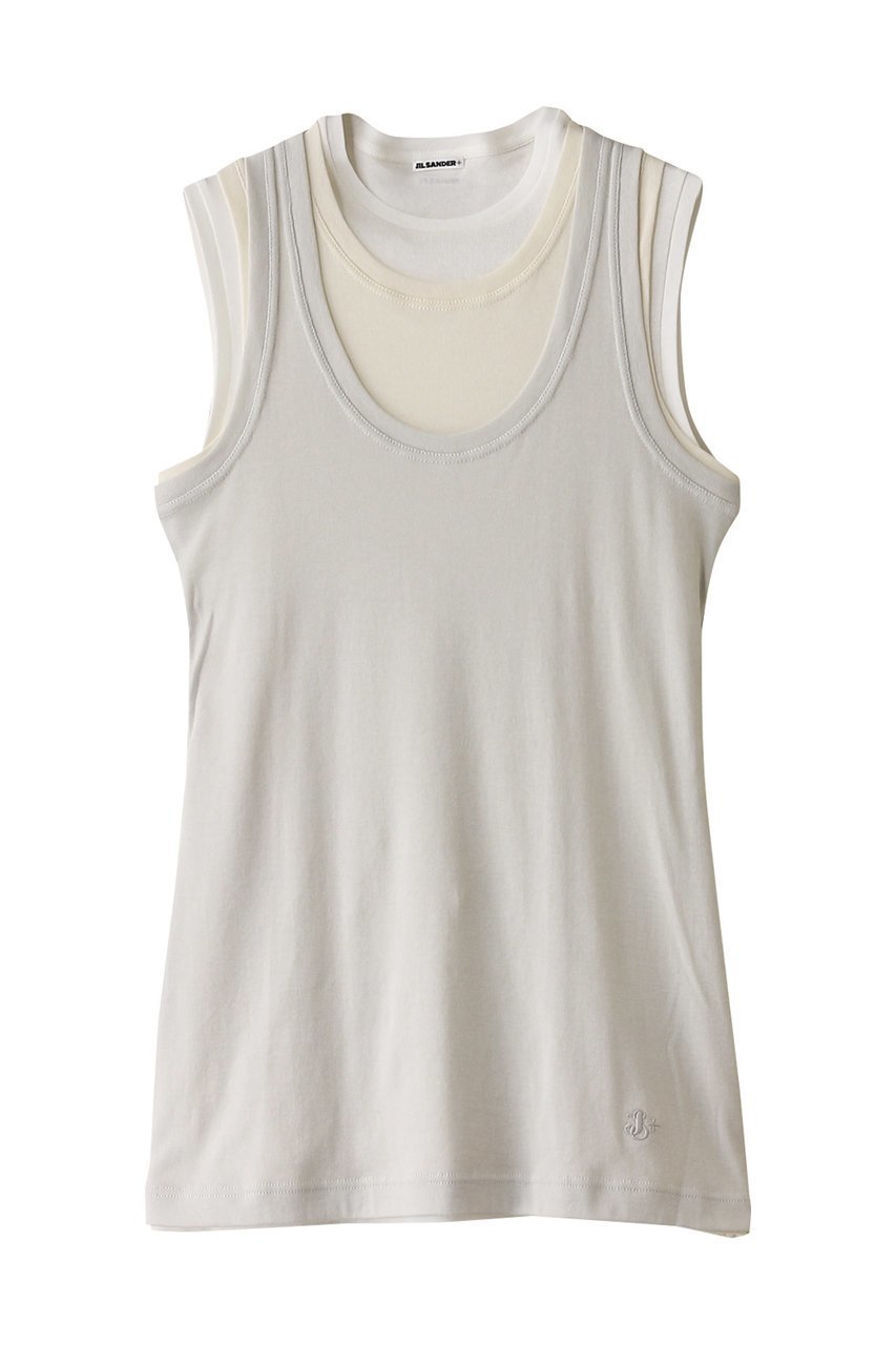 【ジル サンダー/JIL SANDER】の【JIL SANDER+】KIT レイヤードタンクトップ インテリア・キッズ・メンズ・レディースファッション・服の通販 founy(ファニー) ファッション Fashion レディースファッション Fashion for Women トップス・カットソー Cut & Sew Tops キャミソール&ノースリーブ Camisoles & Sleeveless Tops シャツ・ブラウス・オフィスカジュアル Elegant Blouses & Button-Ups ロングTシャツ・Tシャツ Longline T-Shirts & Tees カットソー・ベーシックTシャツ Cut-and-Sewn Tops / Stretch Tees & Basics キャミソール Camisole, Spaghetti Strap Top シンプル Simple, Minimal タンク Tank Top, Sleeveless Top ベーシック Basic, Essential ポウラ|ID: prp329100004309705 ipo3291000000032796442