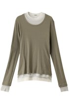 【ジル サンダー/JIL SANDER】の【JIL SANDER+】KIT レイヤード ロングスリーブTシャツ 人気、トレンドファッション・服の通販 founy(ファニー) ファッション Fashion レディースファッション Fashion for Women トップス・カットソー Cut & Sew Tops シャツ・ブラウス・オフィスカジュアル Elegant Blouses & Button-Ups ロングTシャツ・Tシャツ Longline T-Shirts & Tees カットソー・ベーシックTシャツ Cut-and-Sewn Tops / Stretch Tees & Basics コンパクト Compact, Small Size ショート Short, Short Length シンプル Simple, Minimal スリーブ Sleeve, Long Sleeve / Short Sleeve フィット Fit, Slim Fit ボトム Bottoms, Lower Wear ロング Long, Long-Length thumbnail カーキ|ID: prp329100004309706 ipo3291000000032856627