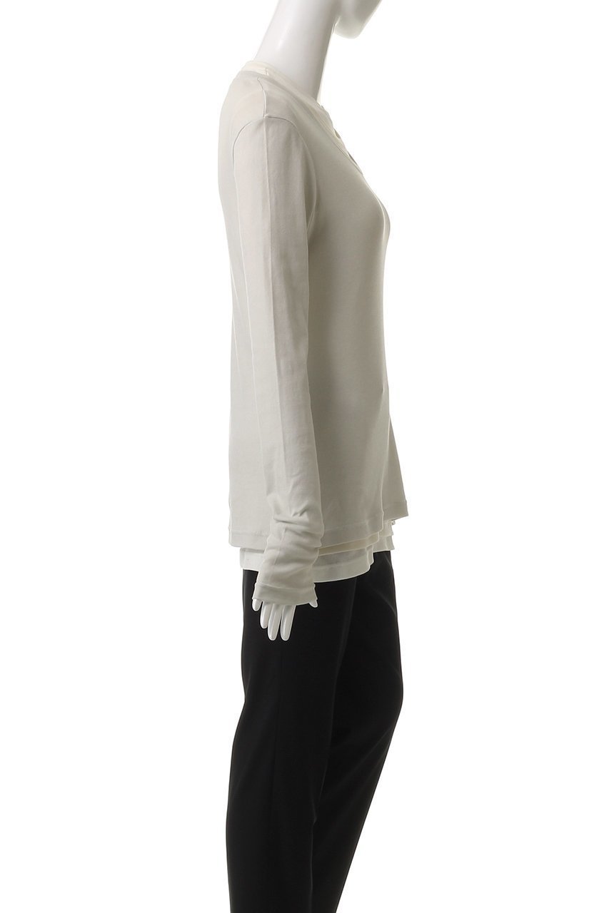 【ジル サンダー/JIL SANDER】の【JIL SANDER+】KIT レイヤード ロングスリーブTシャツ 人気、トレンドファッション・服の通販 founy(ファニー) 　ファッション　Fashion　レディースファッション　Fashion for Women　トップス・カットソー　Cut & Sew Tops　シャツ・ブラウス・オフィスカジュアル　Elegant Blouses & Button-Ups　ロングTシャツ・Tシャツ　Longline T-Shirts & Tees　カットソー・ベーシックTシャツ　Cut-and-Sewn Tops / Stretch Tees & Basics　コンパクト　Compact, Small Size　ショート　Short, Short Length　シンプル　Simple, Minimal　スリーブ　Sleeve, Long Sleeve / Short Sleeve　フィット　Fit, Slim Fit　ボトム　Bottoms, Lower Wear　ロング　Long, Long-Length　other-3|ID: prp329100004309706 ipo3291000000032856646