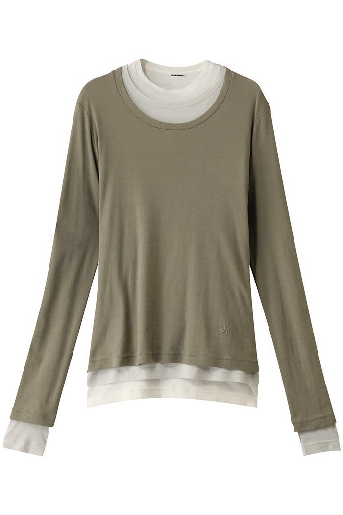 【ジル サンダー/JIL SANDER】の【JIL SANDER+】KIT レイヤード ロングスリーブTシャツ インテリア・キッズ・メンズ・レディースファッション・服の通販 founy(ファニー) https://founy.com/ ファッション Fashion レディースファッション Fashion for Women トップス・カットソー Cut & Sew Tops シャツ・ブラウス・オフィスカジュアル Elegant Blouses & Button-Ups ロングTシャツ・Tシャツ Longline T-Shirts & Tees カットソー・ベーシックTシャツ Cut-and-Sewn Tops / Stretch Tees & Basics コンパクト Compact, Small Size ショート Short, Short Length シンプル Simple, Minimal スリーブ Sleeve, Long Sleeve / Short Sleeve フィット Fit, Slim Fit ボトム Bottoms, Lower Wear ロング Long, Long-Length |ID: prp329100004309706 ipo3291000000034544462