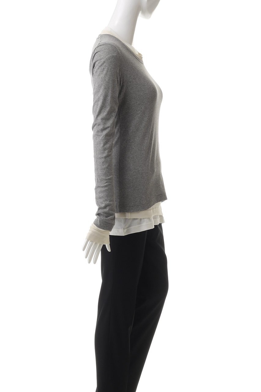 【ジル サンダー/JIL SANDER】の【JIL SANDER+】KIT レイヤード ロングスリーブTシャツ 人気、トレンドファッション・服の通販 founy(ファニー) 　ファッション　Fashion　レディースファッション　Fashion for Women　トップス・カットソー　Cut & Sew Tops　シャツ・ブラウス・オフィスカジュアル　Elegant Blouses & Button-Ups　ロングTシャツ・Tシャツ　Longline T-Shirts & Tees　カットソー・ベーシックTシャツ　Cut-and-Sewn Tops / Stretch Tees & Basics　コンパクト　Compact, Small Size　ショート　Short, Short Length　シンプル　Simple, Minimal　スリーブ　Sleeve, Long Sleeve / Short Sleeve　フィット　Fit, Slim Fit　ボトム　Bottoms, Lower Wear　ロング　Long, Long-Length　other-3|ID: prp329100004309706 ipo3291000000034544467