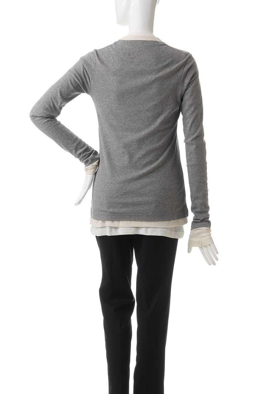 【ジル サンダー/JIL SANDER】の【JIL SANDER+】KIT レイヤード ロングスリーブTシャツ 人気、トレンドファッション・服の通販 founy(ファニー) 　ファッション　Fashion　レディースファッション　Fashion for Women　トップス・カットソー　Cut & Sew Tops　シャツ・ブラウス・オフィスカジュアル　Elegant Blouses & Button-Ups　ロングTシャツ・Tシャツ　Longline T-Shirts & Tees　カットソー・ベーシックTシャツ　Cut-and-Sewn Tops / Stretch Tees & Basics　コンパクト　Compact, Small Size　ショート　Short, Short Length　シンプル　Simple, Minimal　スリーブ　Sleeve, Long Sleeve / Short Sleeve　フィット　Fit, Slim Fit　ボトム　Bottoms, Lower Wear　ロング　Long, Long-Length　other-4|ID: prp329100004309706 ipo3291000000034544468