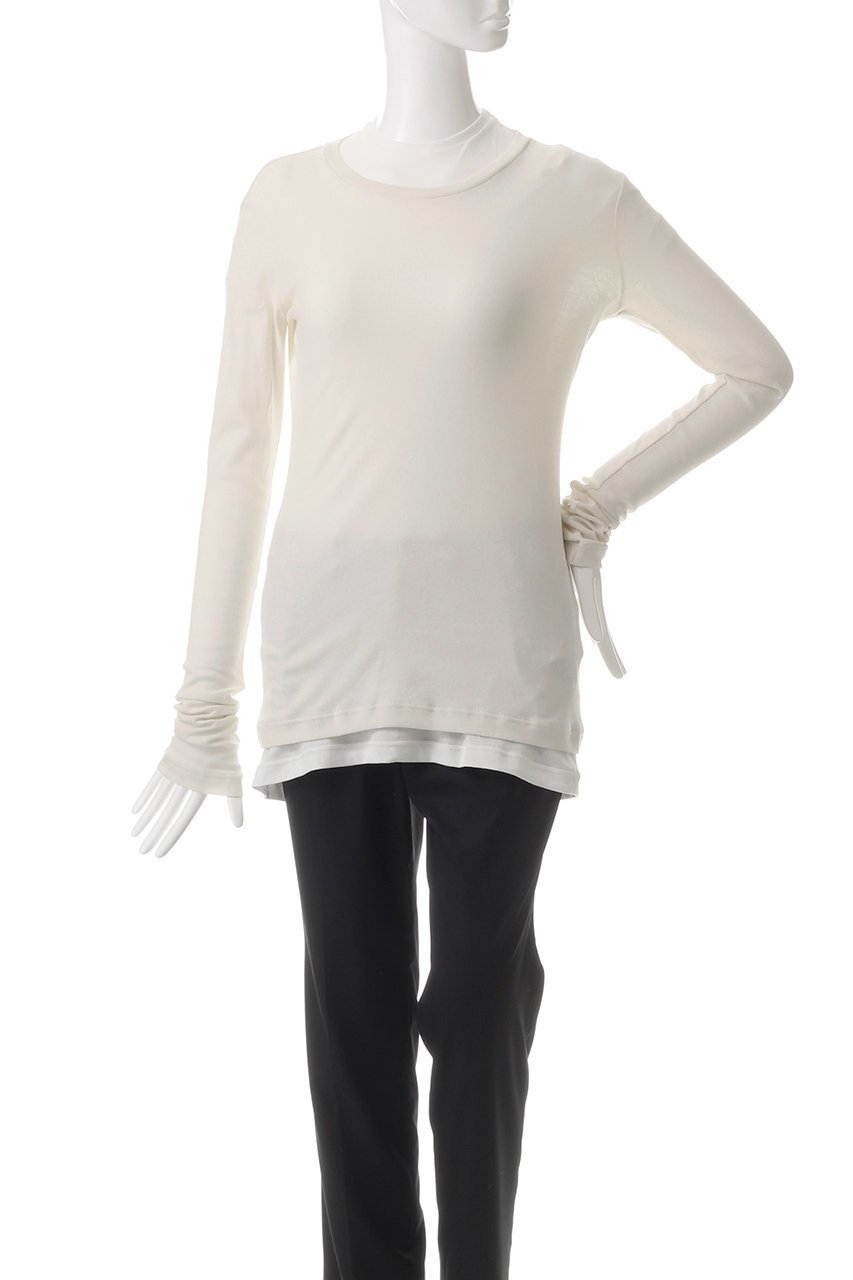 【ジル サンダー/JIL SANDER】の【JIL SANDER+】KIT レイヤード ロングスリーブTシャツ 人気、トレンドファッション・服の通販 founy(ファニー) 　ファッション　Fashion　レディースファッション　Fashion for Women　トップス・カットソー　Cut & Sew Tops　シャツ・ブラウス・オフィスカジュアル　Elegant Blouses & Button-Ups　ロングTシャツ・Tシャツ　Longline T-Shirts & Tees　カットソー・ベーシックTシャツ　Cut-and-Sewn Tops / Stretch Tees & Basics　コンパクト　Compact, Small Size　ショート　Short, Short Length　シンプル　Simple, Minimal　スリーブ　Sleeve, Long Sleeve / Short Sleeve　フィット　Fit, Slim Fit　ボトム　Bottoms, Lower Wear　ロング　Long, Long-Length　other-7|ID: prp329100004309706 ipo3291000000034544471