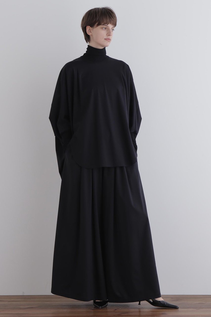 【ル フィル/LE PHIL】のコンパクトギャザーワイドパンツ インテリア・キッズ・メンズ・レディースファッション・服の通販 founy(ファニー) 　ファッション　Fashion　レディースファッション　Fashion for Women　パンツ　Pants & Trousers　おすすめ　Recommended / Our Picks　コンパクト　Compact, Small Size　シンプル　Simple, Minimal　ドレープ　Drape, Draping Fabric　フレア　Flare, Flared　ネイビー|ID: prp329100004309722 ipo3291000000034377138