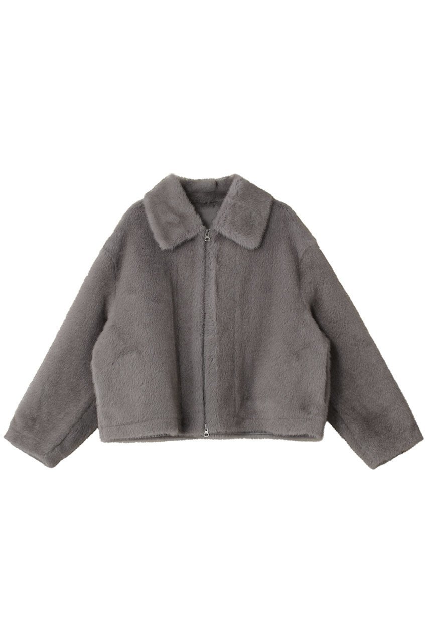 【アルアバイル/allureville】のフェイクミンクファーブルゾン インテリア・キッズ・メンズ・レディースファッション・服の通販 founy(ファニー) 　ファッション　Fashion　レディースファッション　Fashion for Women　アウター　Coat / Outerwear Collection　レディースジャケット・軽アウター　Jackets　ブルゾンジャケット・スポーティアウター　Blouson Jackets　なめらか　Smooth, Silky Texture　ジップ　Zip, Zipper　ジャケット　Jacket, Outerwear　スマート　Smart, Elegant　フェイクファー　Faux Fur, Imitation Fur　ブルゾン　Blouson, Bomber Jacket　エレガント 上品　Elegant　グレー|ID: prp329100004309723 ipo3291000000032932467