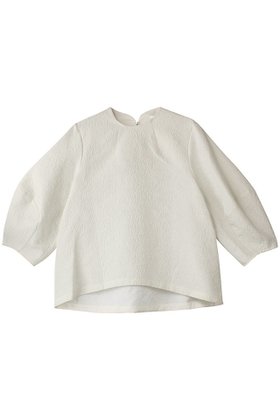 【ウィムガゼット/Whim Gazette】の【THE PAUSE】ジャガードパフスリーブブラウス 人気、トレンドファッション・服の通販 founy(ファニー) ファッション Fashion レディースファッション Fashion for Women トップス・カットソー Cut & Sew Tops シャツ・ブラウス・オフィスカジュアル Elegant Blouses & Button-Ups ジャカード／ジャガード Jacquard, Woven Pattern スリット Slit, Slit Detail スリーブ Sleeve, Long Sleeve / Short Sleeve パーティ Party, Party Style ロング Long, Long-Length 無地 Plain, Solid Color |ID:prp329100004309727