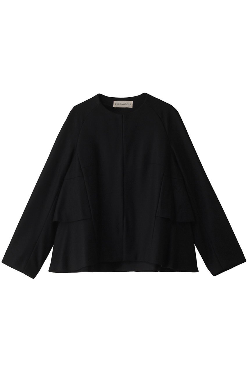 【デザイン ワークス/DESIGN WORKS】のバックフリルジャケット インテリア・キッズ・メンズ・レディースファッション・服の通販 founy(ファニー) 　ファッション　Fashion　レディースファッション　Fashion for Women　アウター　Coat / Outerwear Collection　レディースジャケット・軽アウター　Jackets　シンプル　Simple, Minimal　ジャケット　Jacket, Outerwear　フリル　Frill, Ruffle　フロント　Front, Front Design　マニッシュ　Mannish, Boyish　ブラック|ID: prp329100004309731 ipo3291000000035370530