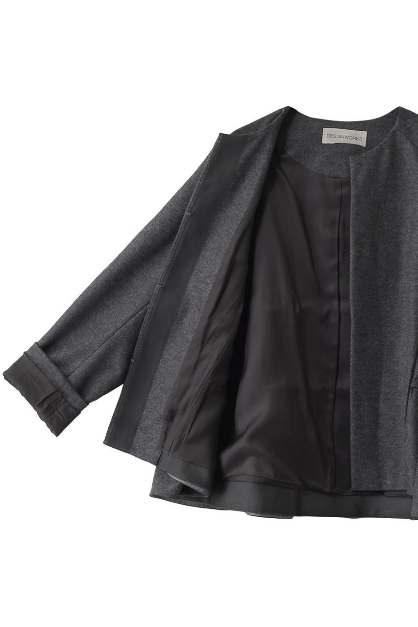 【デザイン ワークス/DESIGN WORKS】のバックフリルジャケット 人気、トレンドファッション・服の通販 founy(ファニー) 　ファッション　Fashion　レディースファッション　Fashion for Women　アウター　Coat / Outerwear Collection　レディースジャケット・軽アウター　Jackets　シンプル　Simple, Minimal　ジャケット　Jacket, Outerwear　フリル　Frill, Ruffle　フロント　Front, Front Design　マニッシュ　Mannish, Boyish　other-6|ID: prp329100004309731 ipo3291000000035370536