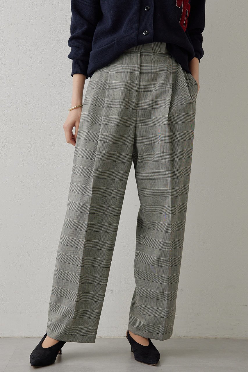【ウィムガゼット/Whim Gazette】のセンタープレスタックパンツ 人気、トレンドファッション・服の通販 founy(ファニー) 　ファッション　Fashion　レディースファッション　Fashion for Women　パンツ　Pants & Trousers　おすすめ　Recommended / Our Picks　クラシカル　Classical, Vintage-Inspired　ジャケット　Jacket, Outerwear　セットアップ　Set-Up, Coordinated Outfit　センター　Center, Center Line　ダブル　Double, Double-Breasted　チェック　Check, Plaid, Tartan　ワイド　Wide, Wide Fit　other-2|ID: prp329100004309736 ipo3291000000032938807