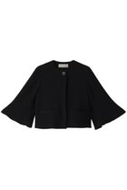 【デザイン ワークス/DESIGN WORKS】のトリアセジョーゼットノーカラージャケット ブラック|ID: prp329100004309738 ipo3291000000032932393