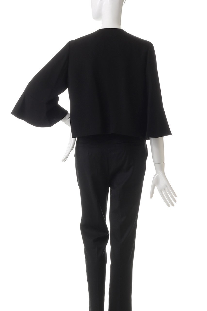 【デザイン ワークス/DESIGN WORKS】のトリアセジョーゼットノーカラージャケット 人気、トレンドファッション・服の通販 founy(ファニー) 　ファッション　Fashion　レディースファッション　Fashion for Women　アウター　Coat / Outerwear Collection　レディースジャケット・軽アウター　Jackets　ノーカラージャケット / シンプル上品コーデ　Collarless Jackets　ショート　Short, Short Length　ジャケット　Jacket, Outerwear　セレモニー　Ceremony　ビジネス 仕事 通勤　Business / Work / Commuting　フレア　Flare, Flared　other-4|ID: prp329100004309738 ipo3291000000032932413