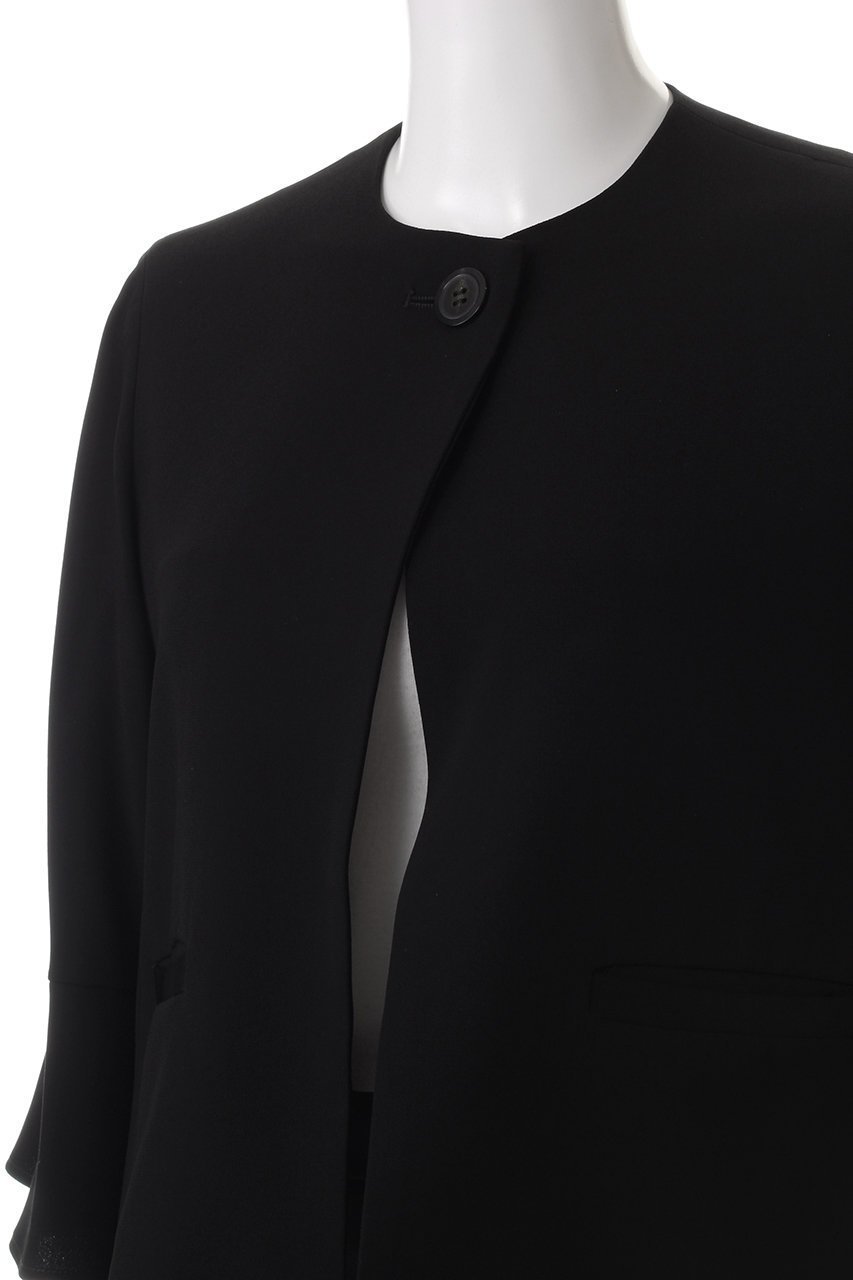 【デザイン ワークス/DESIGN WORKS】のトリアセジョーゼットノーカラージャケット 人気、トレンドファッション・服の通販 founy(ファニー) 　ファッション　Fashion　レディースファッション　Fashion for Women　アウター　Coat / Outerwear Collection　レディースジャケット・軽アウター　Jackets　ノーカラージャケット / シンプル上品コーデ　Collarless Jackets　ショート　Short, Short Length　ジャケット　Jacket, Outerwear　セレモニー　Ceremony　ビジネス 仕事 通勤　Business / Work / Commuting　フレア　Flare, Flared　other-5|ID: prp329100004309738 ipo3291000000035599094