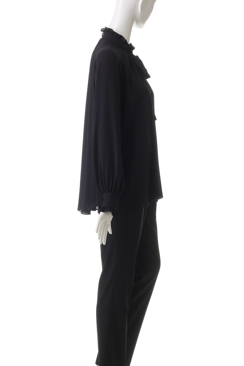 【デザイン ワークス/DESIGN WORKS】のフリルカラーリボンブラウス 人気、トレンドファッション・服の通販 founy(ファニー) 　ファッション　Fashion　レディースファッション　Fashion for Women　トップス・カットソー　Cut & Sew Tops　シャツ・ブラウス・オフィスカジュアル　Elegant Blouses & Button-Ups　スリーブ　Sleeve, Long Sleeve / Short Sleeve　フリル　Frill, Ruffle　リボン　Ribbon, Bow　ロング　Long, Long-Length　other-3|ID: prp329100004309739 ipo3291000000032850656
