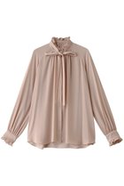 【デザイン ワークス/DESIGN WORKS】のフリルカラーリボンブラウス ピンクベージュ|ID: prp329100004309739 ipo3291000000035551754