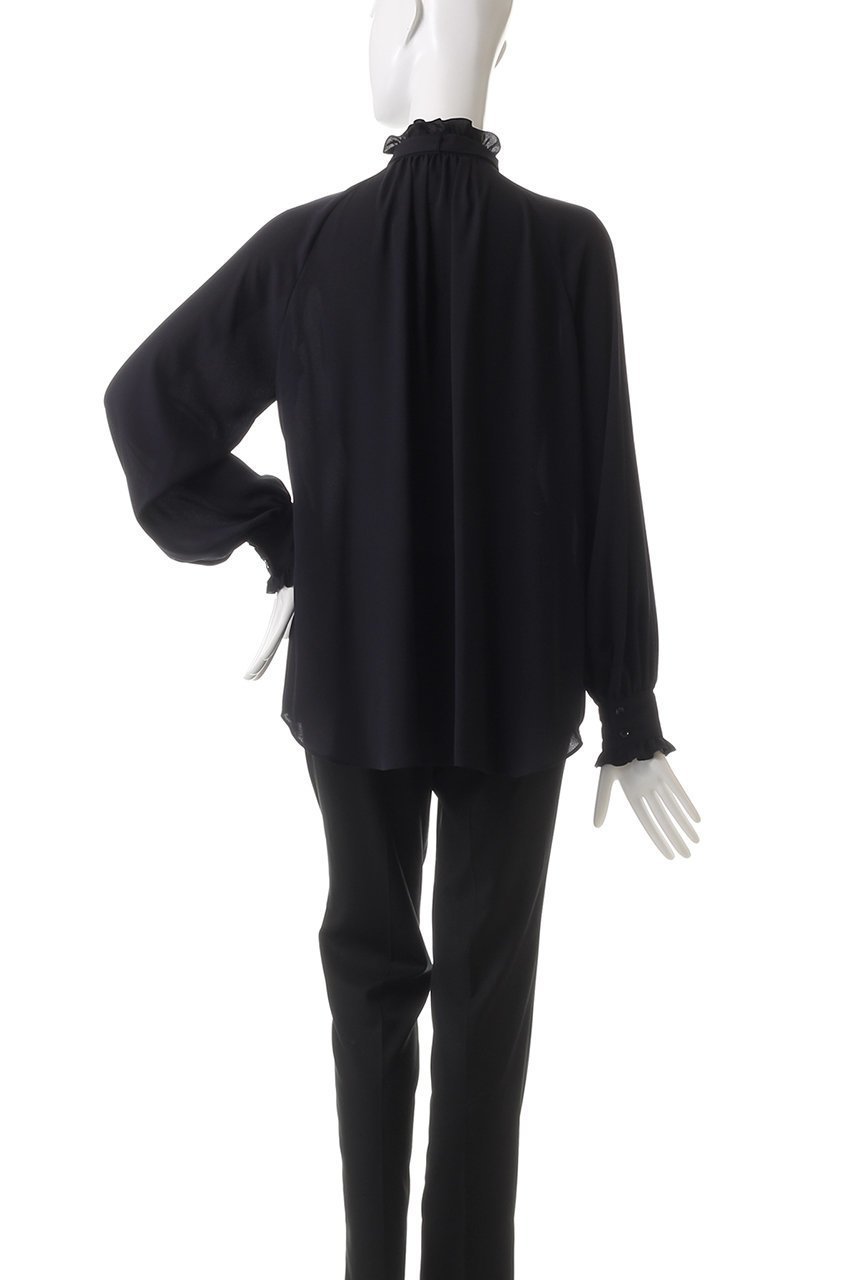 【デザイン ワークス/DESIGN WORKS】のフリルカラーリボンブラウス 人気、トレンドファッション・服の通販 founy(ファニー) 　ファッション　Fashion　レディースファッション　Fashion for Women　トップス・カットソー　Cut & Sew Tops　シャツ・ブラウス・オフィスカジュアル　Elegant Blouses & Button-Ups　スリーブ　Sleeve, Long Sleeve / Short Sleeve　フリル　Frill, Ruffle　リボン　Ribbon, Bow　ロング　Long, Long-Length　other-4|ID: prp329100004309739 ipo3291000000035551758