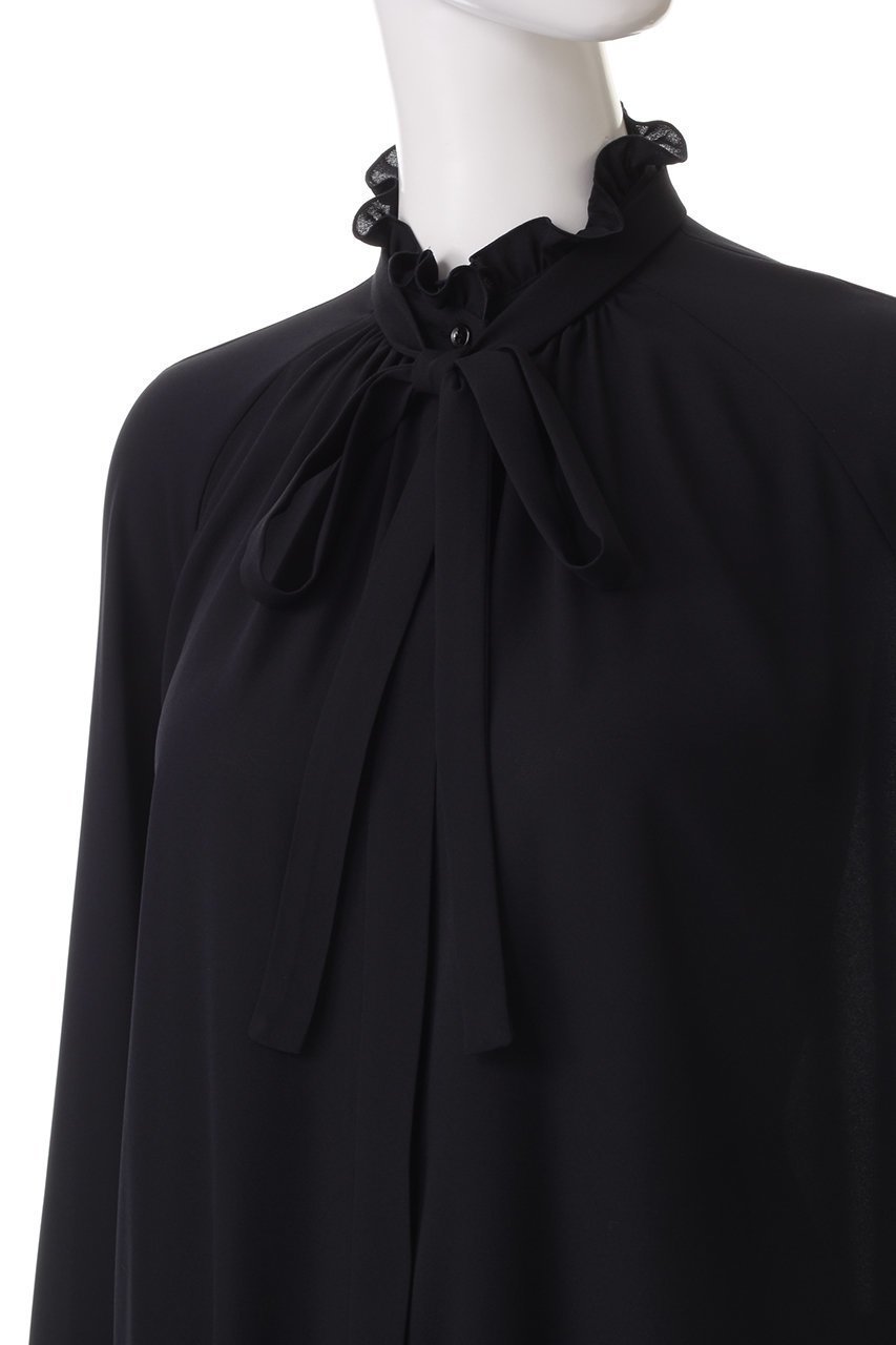 【デザイン ワークス/DESIGN WORKS】のフリルカラーリボンブラウス 人気、トレンドファッション・服の通販 founy(ファニー) 　ファッション　Fashion　レディースファッション　Fashion for Women　トップス・カットソー　Cut & Sew Tops　シャツ・ブラウス・オフィスカジュアル　Elegant Blouses & Button-Ups　スリーブ　Sleeve, Long Sleeve / Short Sleeve　フリル　Frill, Ruffle　リボン　Ribbon, Bow　ロング　Long, Long-Length　other-5|ID: prp329100004309739 ipo3291000000035551759