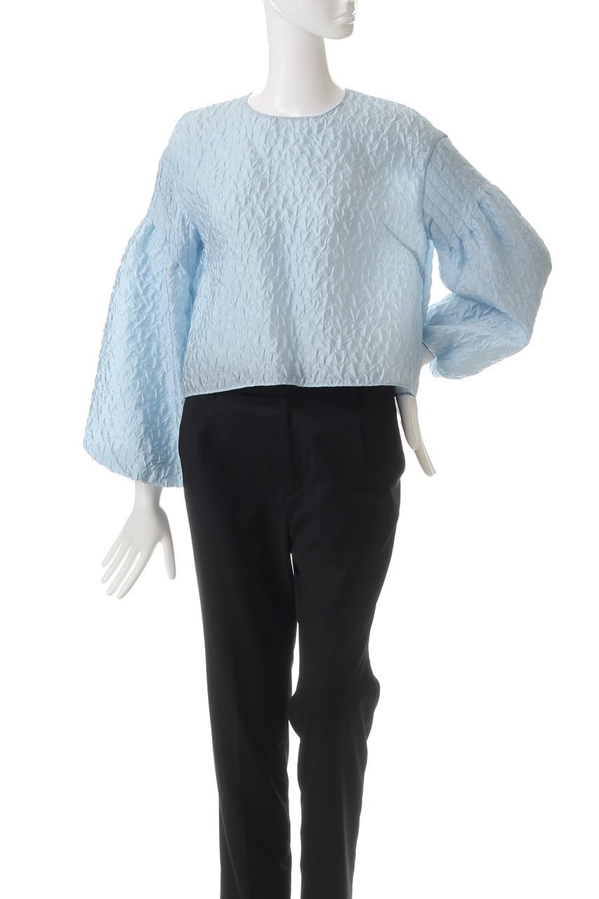 【アルアバイル/allureville】のフクレJQブラウス 人気、トレンドファッション・服の通販 founy(ファニー) 　ファッション　Fashion　レディースファッション　Fashion for Women　トップス・カットソー　Cut & Sew Tops　シャツ・ブラウス・オフィスカジュアル　Elegant Blouses & Button-Ups　おすすめ　Recommended / Our Picks　ジャカード／ジャガード　Jacquard, Woven Pattern　スリーブ　Sleeve, Long Sleeve / Short Sleeve　デニム　Denim, Jeans Material　ロング　Long, Long-Length　再入荷　Restock / Back in Stock　other-2|ID: prp329100004309747 ipo3291000000035055157