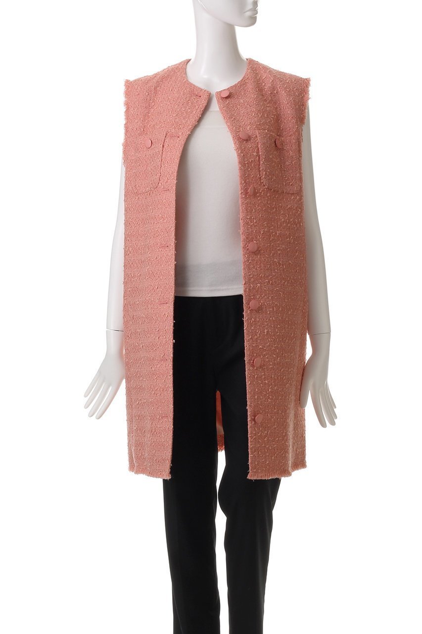 【アルアバイル/allureville】の【LOULOU WILLOUGHBY】ファンシーツイードロングジレ 人気、トレンドファッション・服の通販 founy(ファニー) 　ファッション　Fashion　レディースファッション　Fashion for Women　アウター　Coat / Outerwear Collection　レディースジャケット・軽アウター　Jackets　シンプル　Simple, Minimal　ジャケット　Jacket, Outerwear　セットアップ　Set-Up, Coordinated Outfit　ツイード／ツィード　Choker, Choker Necklace　フリンジ　Fringe, Tassel　ベスト　Vest, Waistcoat　エレガント 上品　Elegant　再入荷　Restock / Back in Stock　春　Spring　other-7|ID: prp329100004309752 ipo3291000000032705731