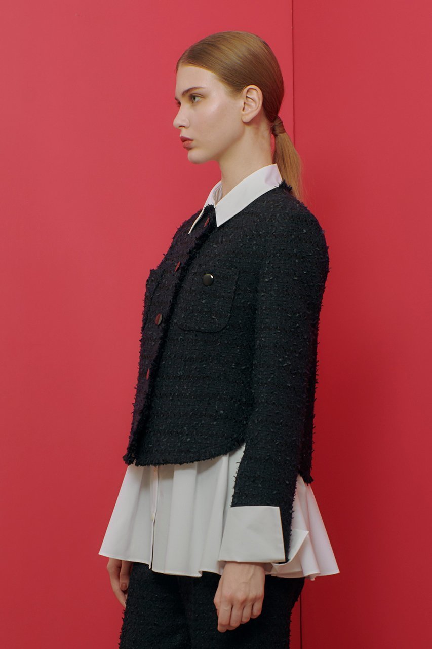 【アルアバイル/allureville】の【LOULOU WILLOUGHBY】ファンシーツイードクルージャケット 人気、トレンドファッション・服の通販 founy(ファニー) 　ファッション　Fashion　レディースファッション　WOMEN　アウター　Coat Outerwear　ジャケット　Jackets　ジャケット　Jacket　スリット　Slit　セットアップ　Set Up　ツィード　Tweed　ベーシック　Basic　ラウンド　Round　春　Spring　other-7|ID: prp329100004309753 ipo3291000000031367085