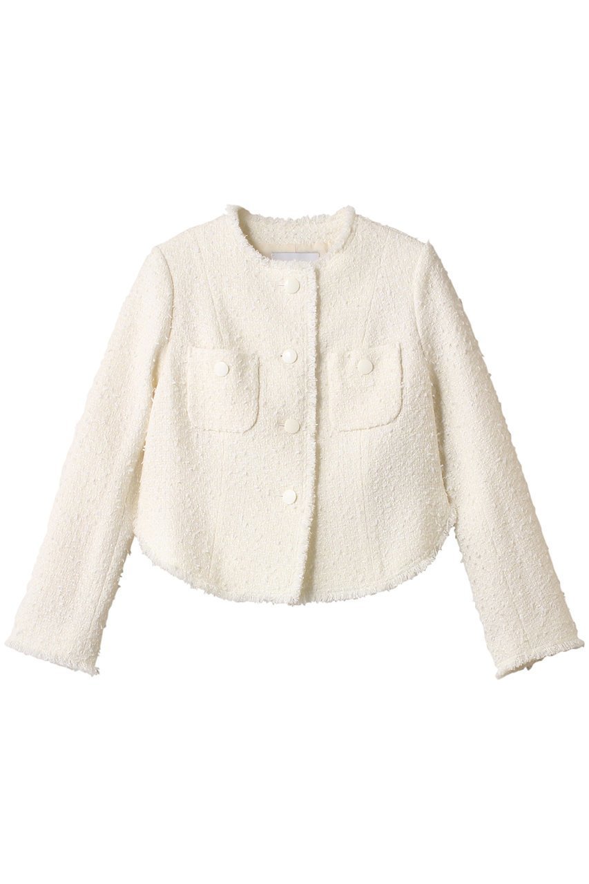 【アルアバイル/allureville】の【LOULOU WILLOUGHBY】ファンシーツイードクルージャケット インテリア・キッズ・メンズ・レディースファッション・服の通販 founy(ファニー) 　ファッション　Fashion　レディースファッション　Fashion for Women　アウター　Coat / Outerwear Collection　レディースジャケット・軽アウター　Jackets　ジャケット　Jacket, Outerwear　スリット　Slit, Slit Detail　セットアップ　Set-Up, Coordinated Outfit　ツイード／ツィード　Choker, Choker Necklace　ベーシック　Basic, Essential　ラウンド　Round, Round Neck　春　Spring　オフホワイト|ID: prp329100004309753 ipo3291000000032918455