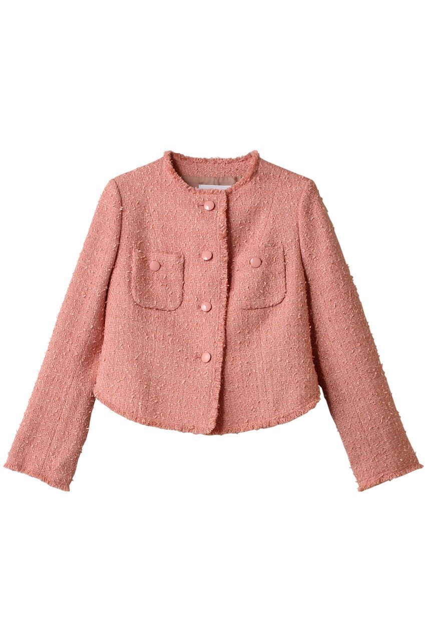 【アルアバイル/allureville】の【LOULOU WILLOUGHBY】ファンシーツイードクルージャケット インテリア・キッズ・メンズ・レディースファッション・服の通販 founy(ファニー) 　ファッション　Fashion　レディースファッション　Fashion for Women　アウター　Coat / Outerwear Collection　レディースジャケット・軽アウター　Jackets　ジャケット　Jacket, Outerwear　スリット　Slit, Slit Detail　セットアップ　Set-Up, Coordinated Outfit　ツイード／ツィード　Choker, Choker Necklace　ベーシック　Basic, Essential　ラウンド　Round, Round Neck　春　Spring　ピンク|ID: prp329100004309753 ipo3291000000032918466
