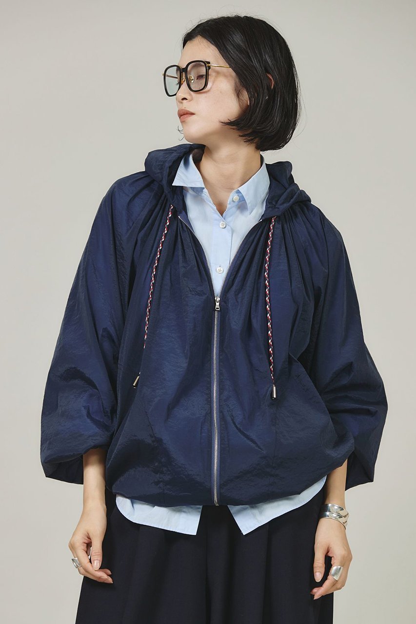 【カレンソロジー/Curensology】の〈5AWARENESS〉ナイロンシアーブルゾン インテリア・キッズ・メンズ・レディースファッション・服の通販 founy(ファニー) 　ファッション　Fashion　レディースファッション　Fashion for Women　アウター　Coat / Outerwear Collection　レディースジャケット・軽アウター　Jackets　ブルゾンジャケット・スポーティアウター　Blouson Jackets　なめらか　Smooth, Silky Texture　カラフル　Colorful Design　ギャザー　Gathered, Ruffled　シアー　Sheer, See-Through　ジャケット　Jacket, Outerwear　ストレッチ　Stretch, Stretchy Fabric　バランス　Balance, Style Balance　フィット　Fit, Slim Fit　フロント　Front, Front Design　ブルゾン　Blouson, Bomber Jacket　再入荷　Restock / Back in Stock　巾着　Drawstring Bag, Kinchaku　旅行　Travel　軽量　Lightweight, Ultra Light　ネイビー|ID: prp329100004309757 ipo3291000000032613170