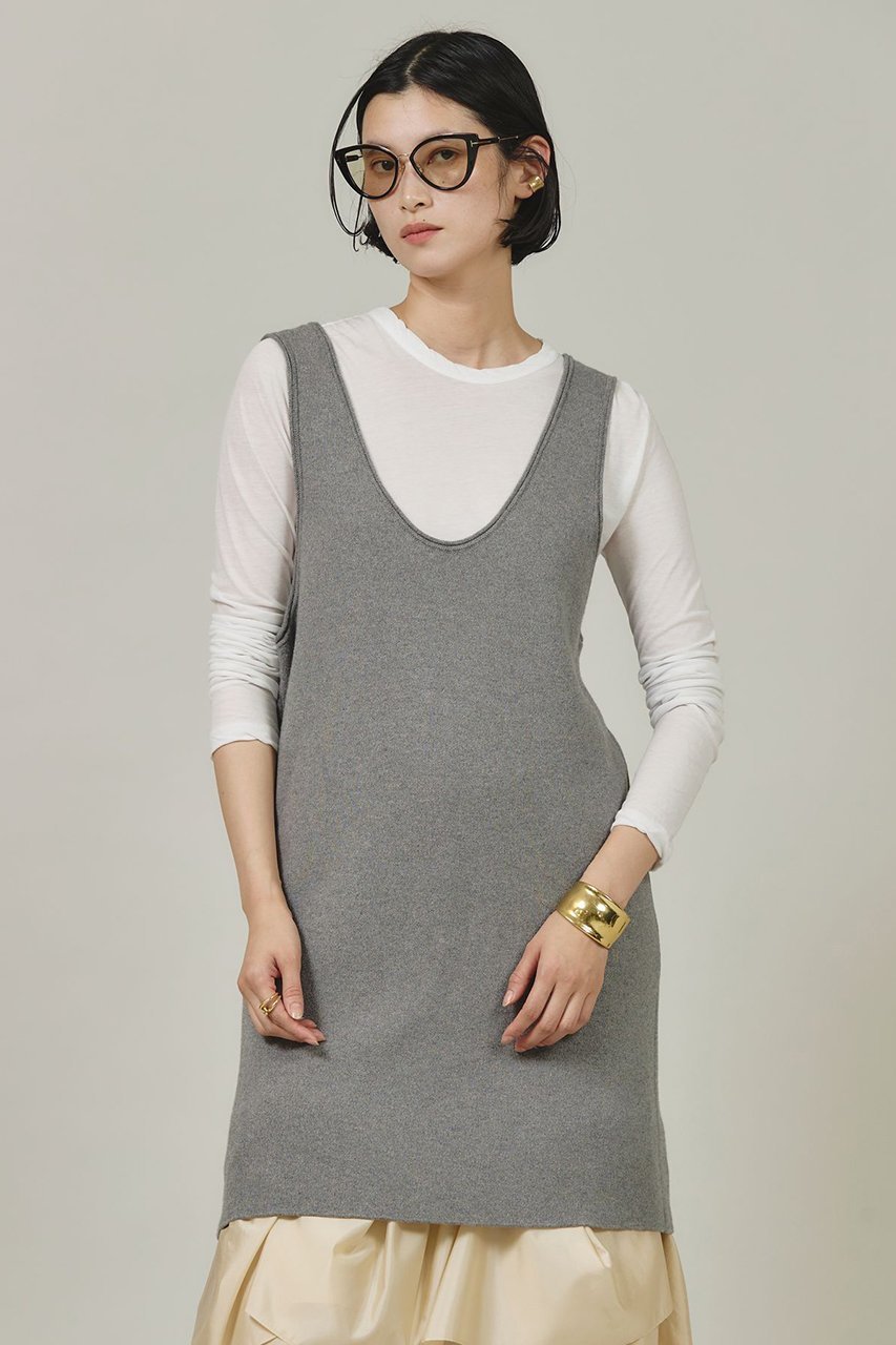 【カレンソロジー/Curensology】のコットンロングタンクニット インテリア・キッズ・メンズ・レディースファッション・服の通販 founy(ファニー) 　ファッション　Fashion　レディースファッション　Ladies' Fashion Online　トップス・カットソー　Tops/Tshirt　ニット　Knit Tops　プルオーバー　Pullover　おすすめ　Recommend　セットアップ　Set Up　タンク　Tank　リラックス　Relax　ロング　Long　再入荷　Restock/Back In Stock/Re Arrival　グレー|ID: prp329100004309759 ipo3291000000032613191