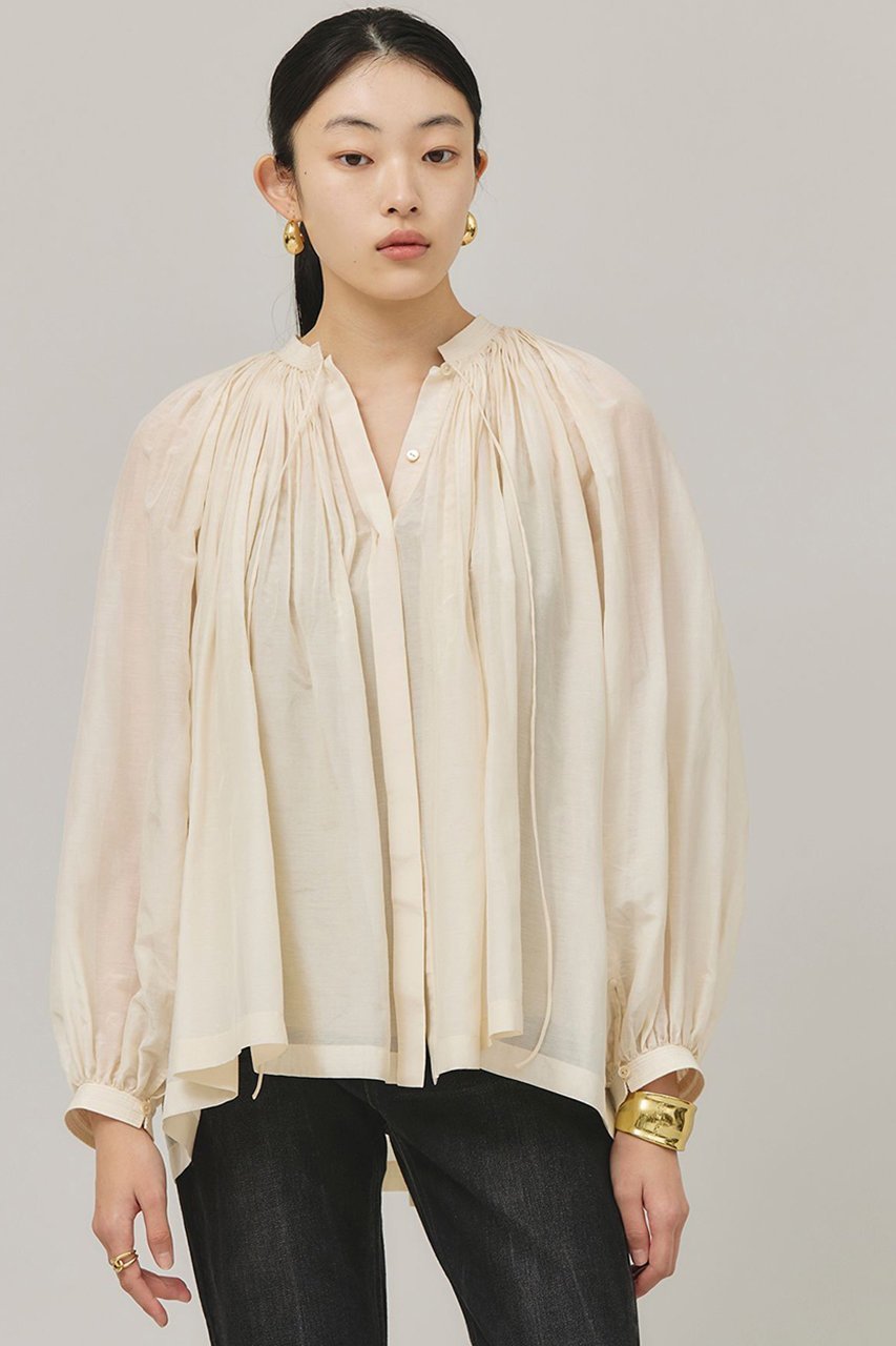 【カレンソロジー/Curensology】のハンドタックブラウス 人気、トレンドファッション・服の通販 founy(ファニー) 　ファッション　Fashion　レディースファッション　Ladies' Fashion Online　トップス・カットソー　Tops/Tshirt　シャツ/ブラウス　Shirts/Blouses　エアリー　Airy　カフス　Cuffs　シルク　Silk　スリーブ　Sleeve　ハンド　Hand　バランス　Balance　ロング　Long　エレガント 上品　Elegant　再入荷　Restock/Back In Stock/Re Arrival　 other-1|ID: prp329100004309763 ipo3291000000032613211