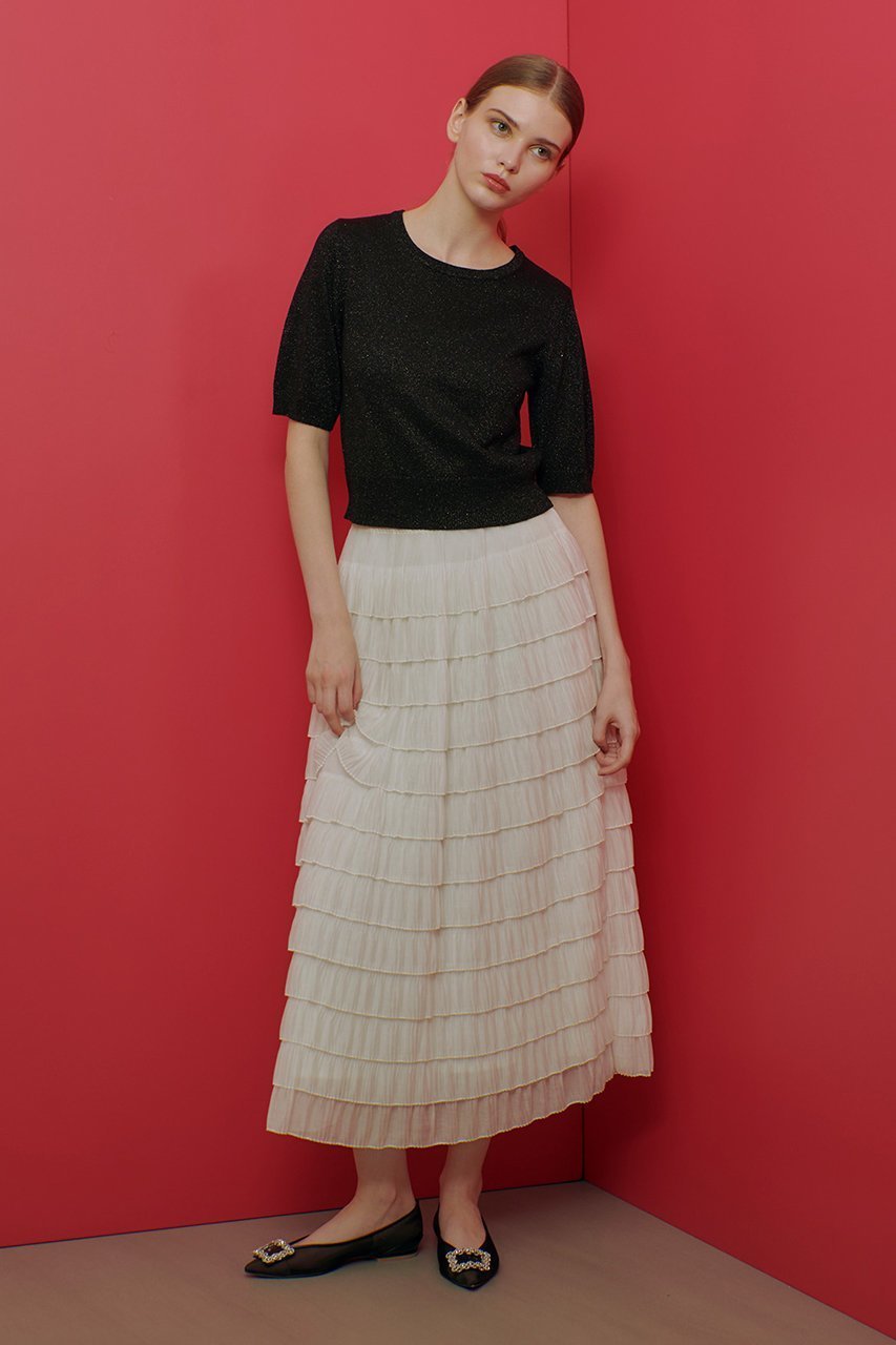 【アルアバイル/allureville】の【LOULOU WILLOUGHBY】ラメメランジェプルオーバー 人気、トレンドファッション・服の通販 founy(ファニー) 　ファッション　Fashion　レディースファッション　WOMEN　トップス・カットソー　Tops/Tshirt　ニット　Knit Tops　プルオーバー　Pullover　アンサンブル　Ensemble　カーディガン　Cardigan　コンパクト　Compact　エレガント 上品　Elegant　半袖　Short Sleeve　other-3|ID: prp329100004309765 ipo3291000000031367162