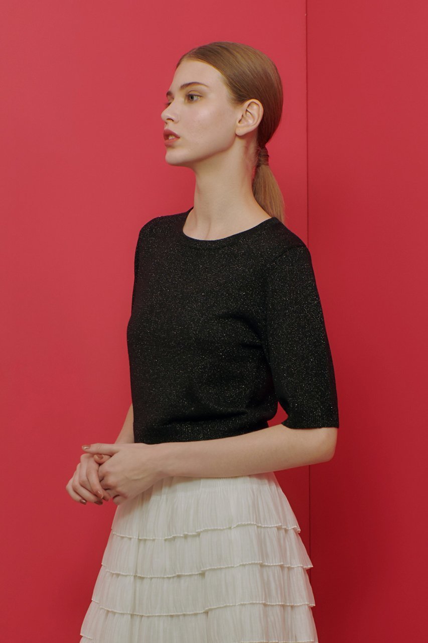 【アルアバイル/allureville】の【LOULOU WILLOUGHBY】ラメメランジェプルオーバー 人気、トレンドファッション・服の通販 founy(ファニー) 　ファッション　Fashion　レディースファッション　WOMEN　トップス・カットソー　Tops/Tshirt　ニット　Knit Tops　プルオーバー　Pullover　アンサンブル　Ensemble　カーディガン　Cardigan　コンパクト　Compact　エレガント 上品　Elegant　半袖　Short Sleeve　other-5|ID: prp329100004309765 ipo3291000000031367164